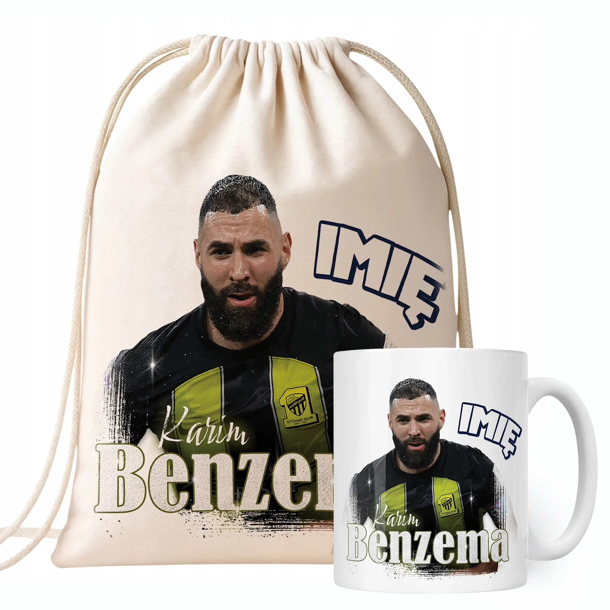 Zestaw personalizowany Kubek + Plecak Karim Benzema Al-Ittihad