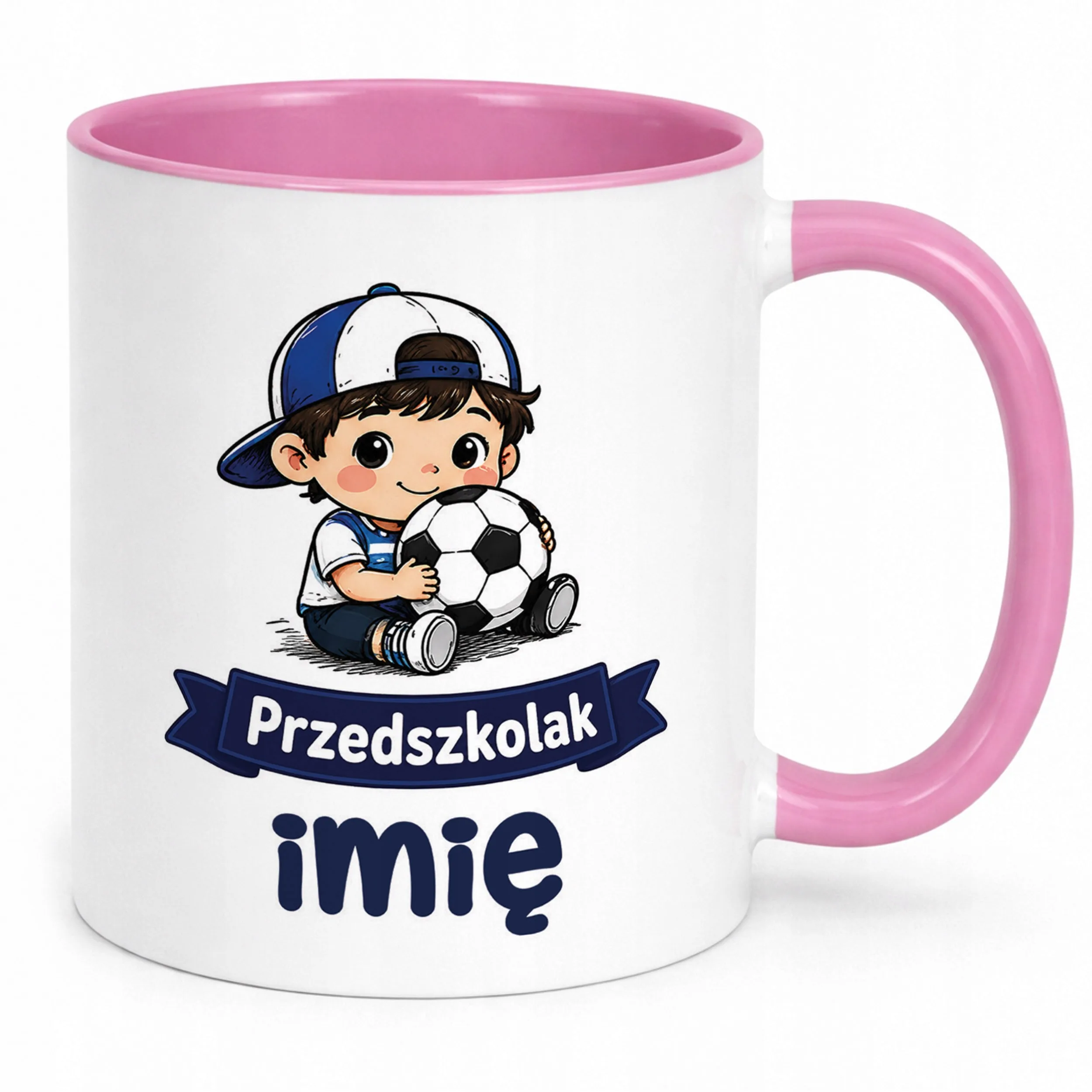 Kubek Różowy z nadrukiem personalizowany Przedszkolak Szkoła Dla Dzieci