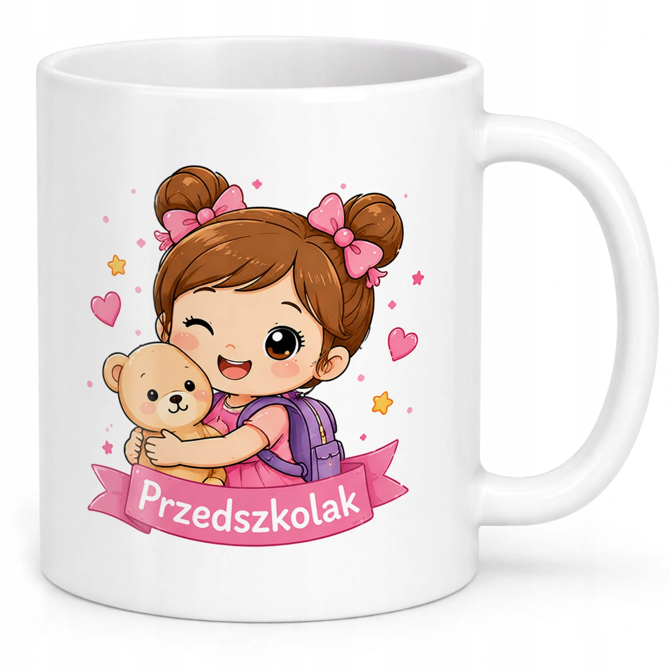 Biały Kubek z nadrukiem Przedszkolak Szkoła Dla Dzieci Prezent