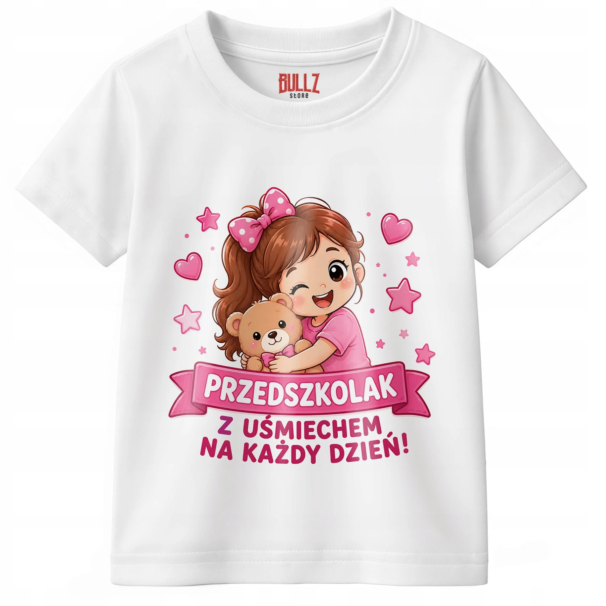 Koszulka Dziecięca Biała Z Nadrukiem Przedszkolak Dla Dzieci Prezent r. 116