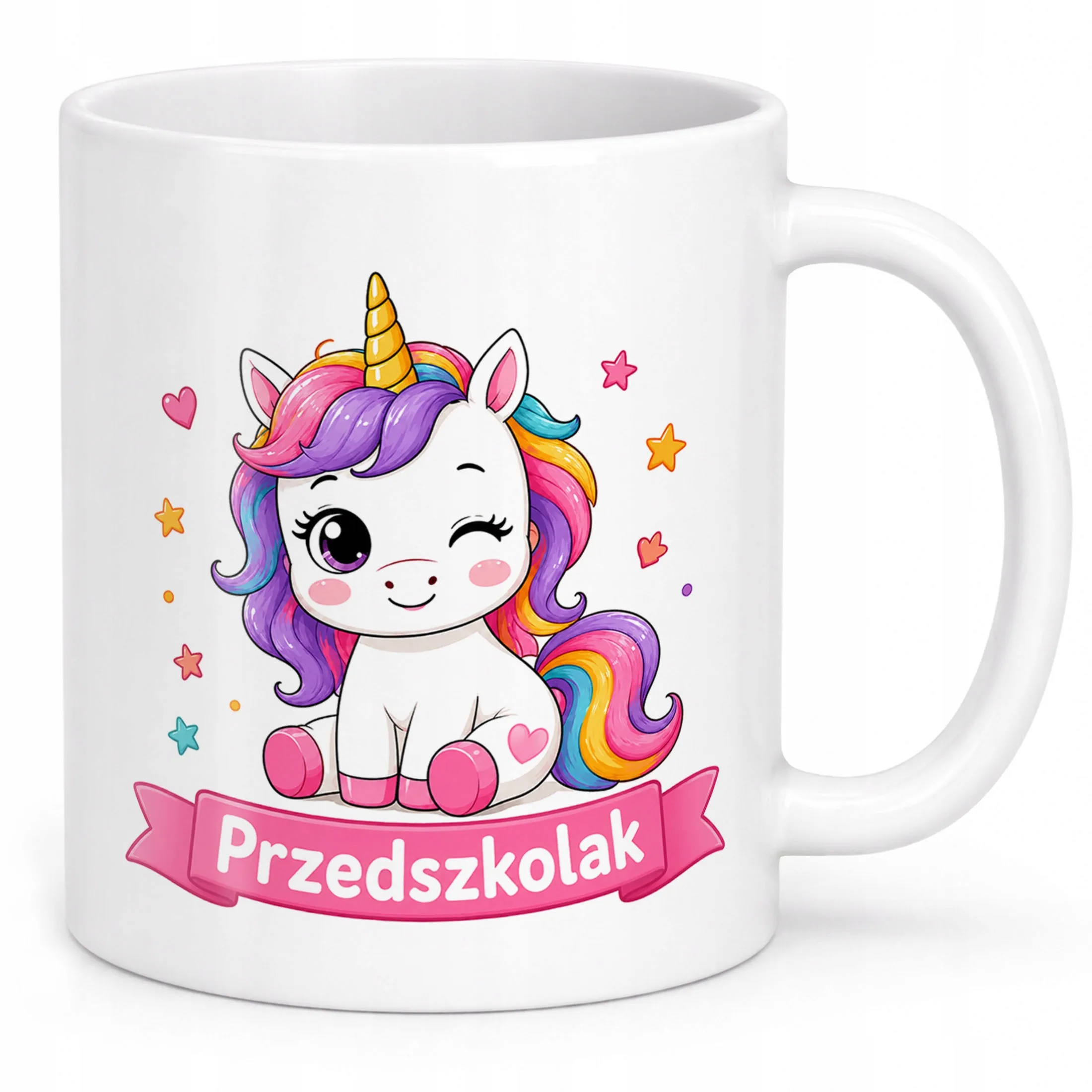 Biały Kubek z nadrukiem Przedszkolak Szkoła Dla Dzieci Prezent
