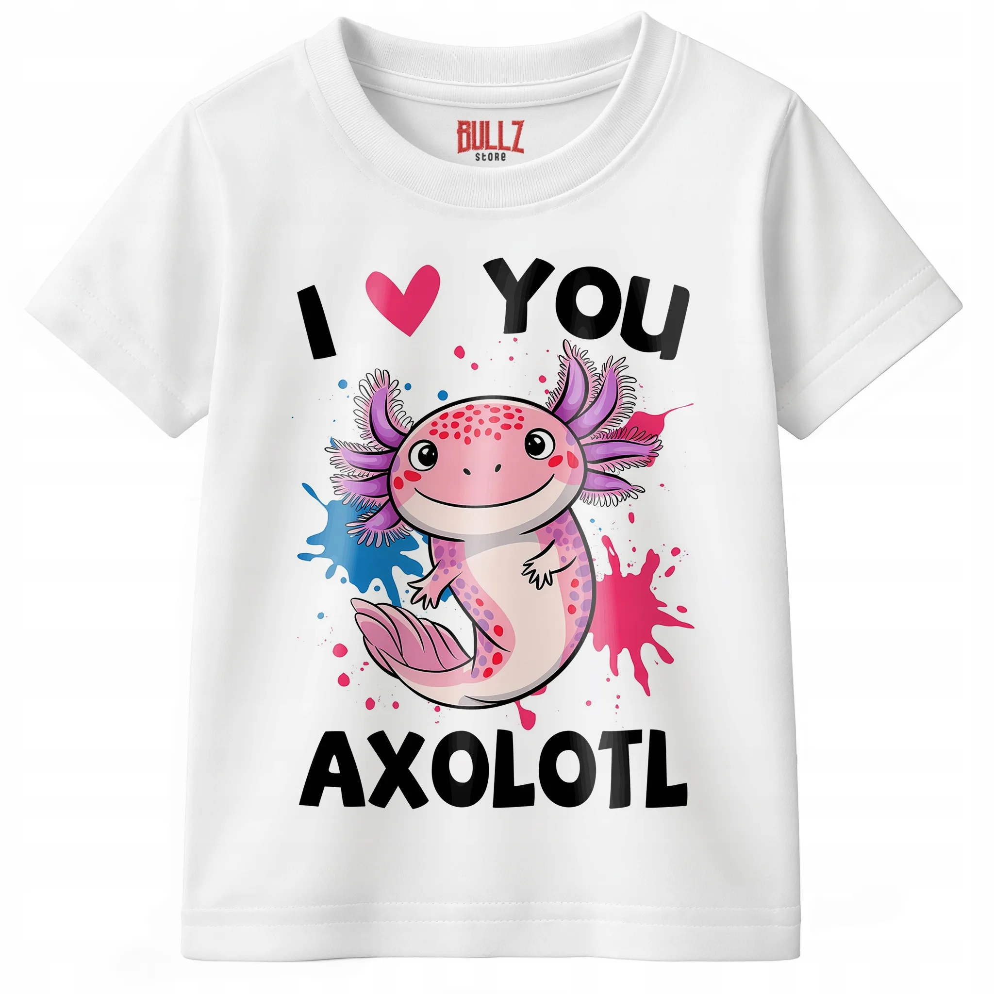 T-shirt dziecięcy biały Aksolotl Axolotl Słodki Różowy Viral r. 116
