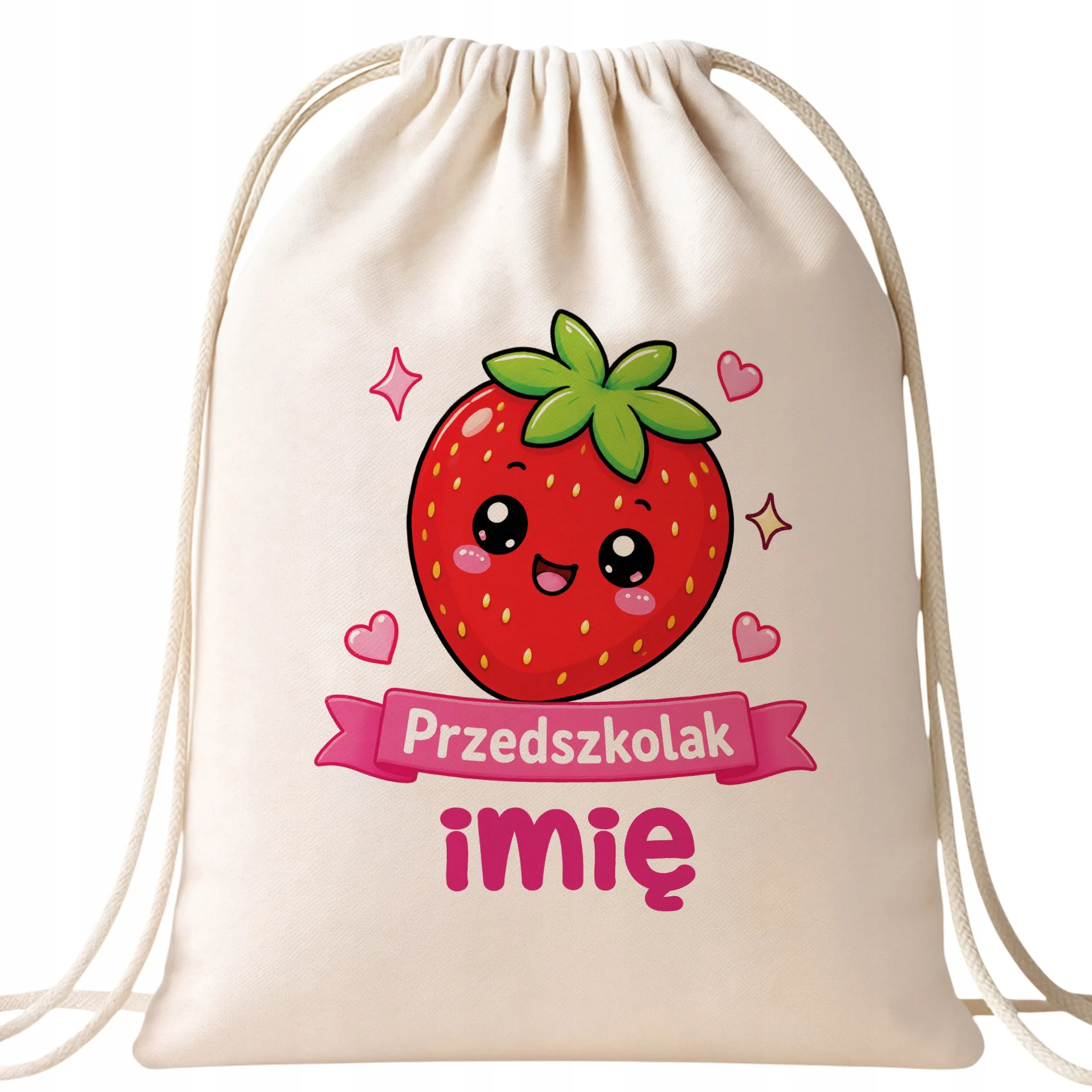 Plecak Worek Personalizowany Przedszkolak z Nadrukiem Bawełniany Szkolny