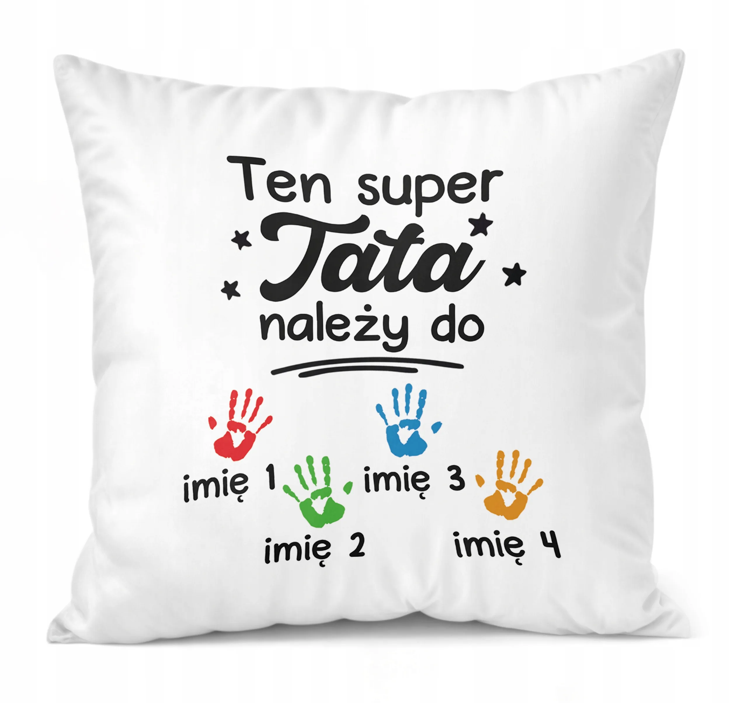 Poduszka personalizowana 38x38cm Dzień Ojca Tata Należy Do 4 Dzieci
