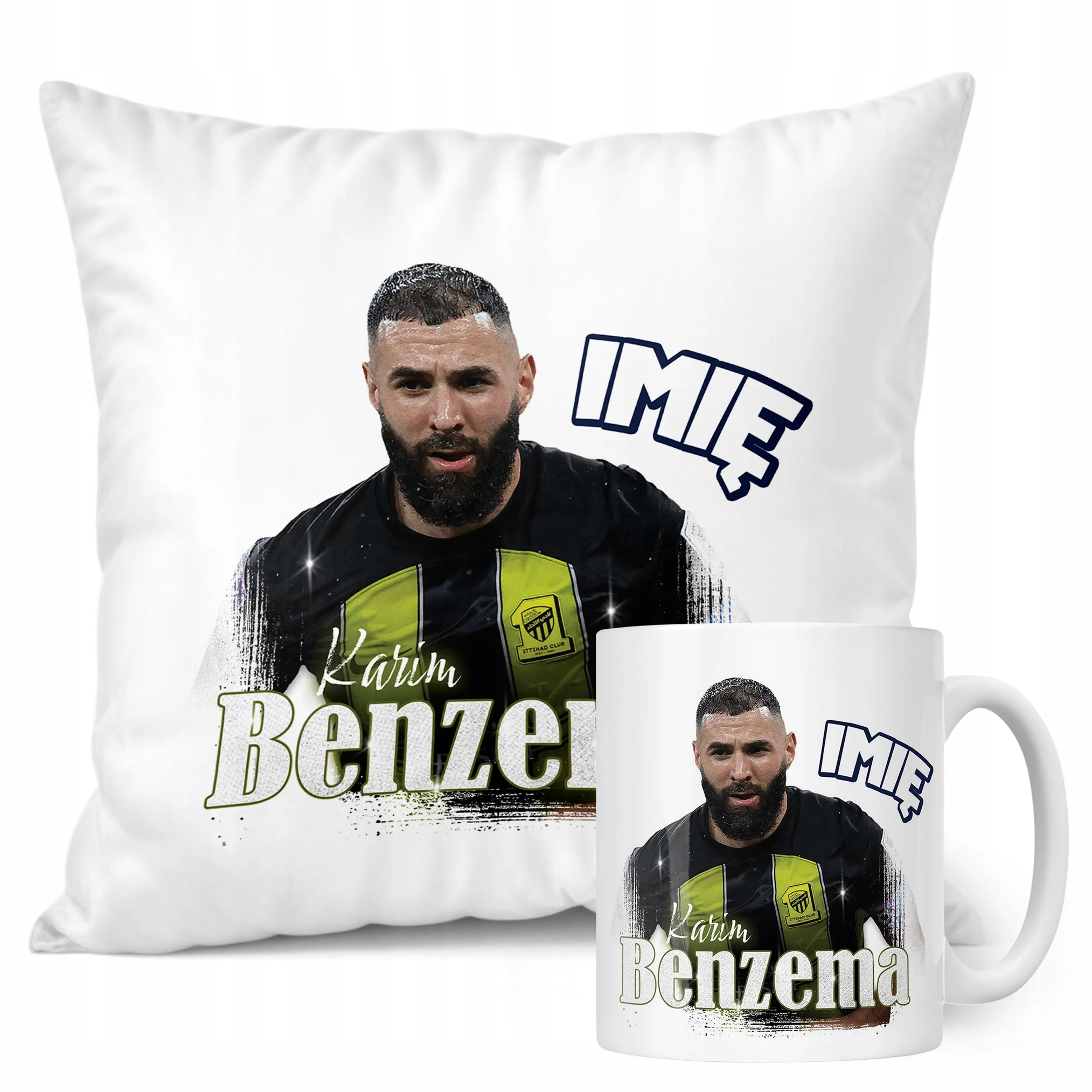 Zestaw personalizowany Kubek + Poduszka Karim Benzema Al-Ittihad