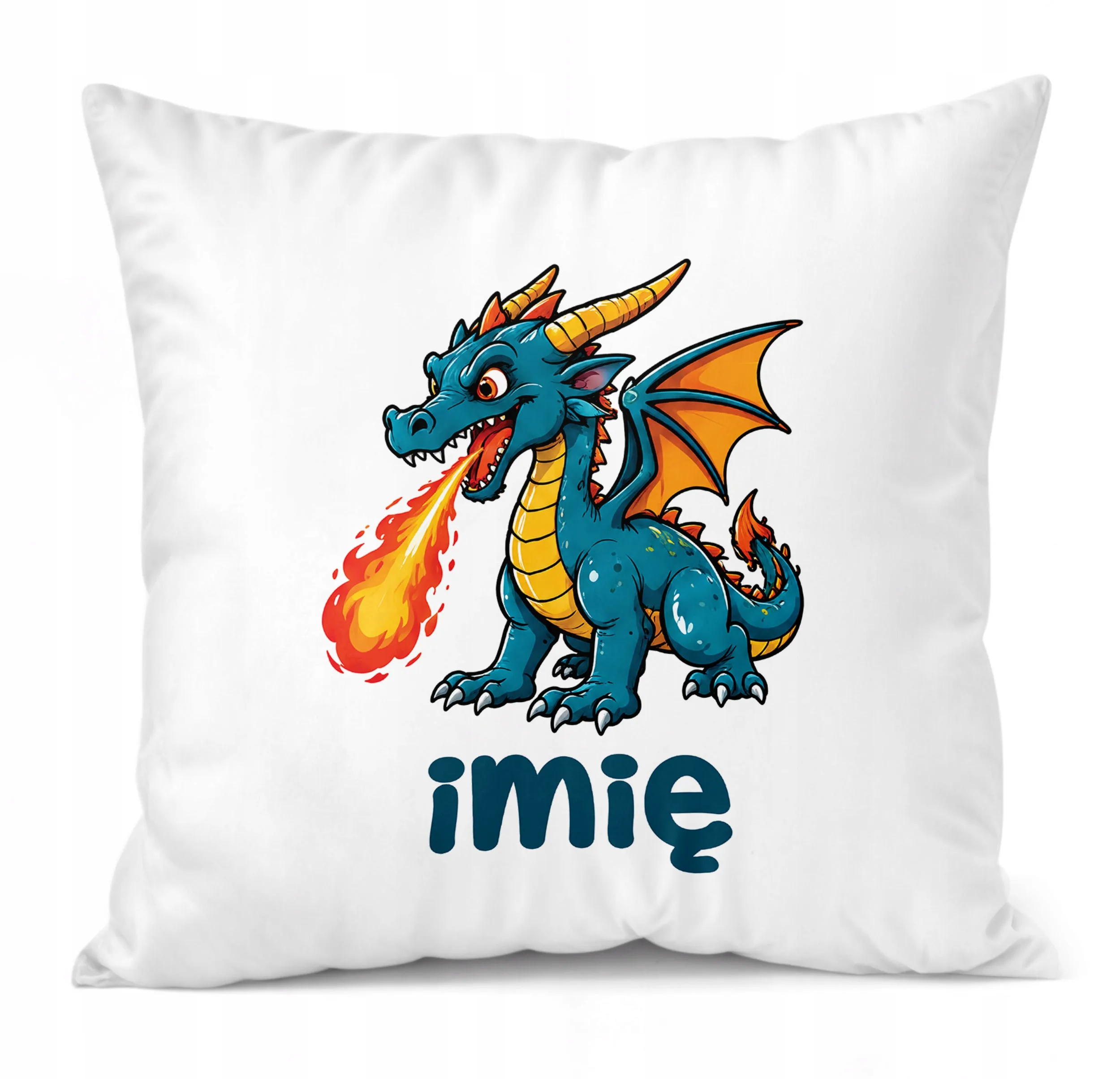Poduszka Jasiek Personalizowana z nadrukiem 38x38cm smok Prezent
