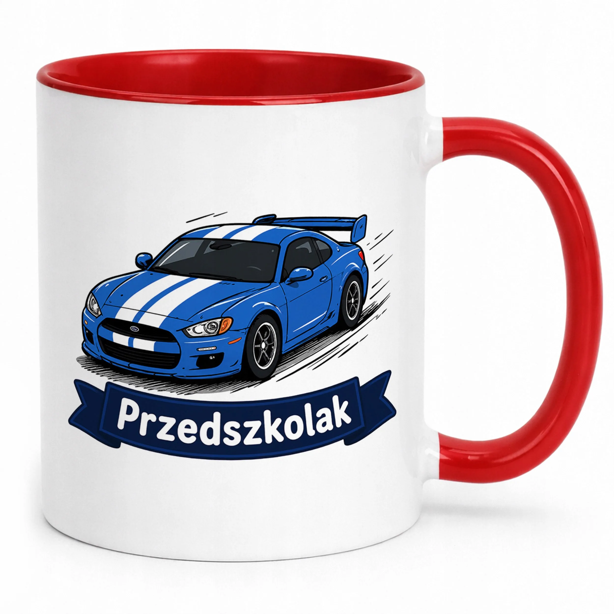 Kubek Czerwony z nadrukiem Przedszkolak Szkoła Dla Dzieci Prezent
