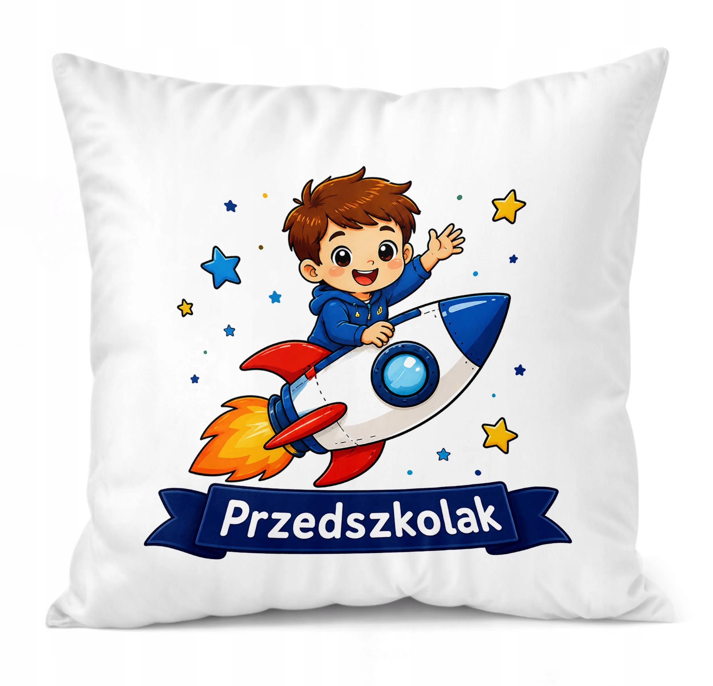 Poduszka Jasiek z nadrukiem 38x38cm Przedszkolak Dla Dzieci Prezent