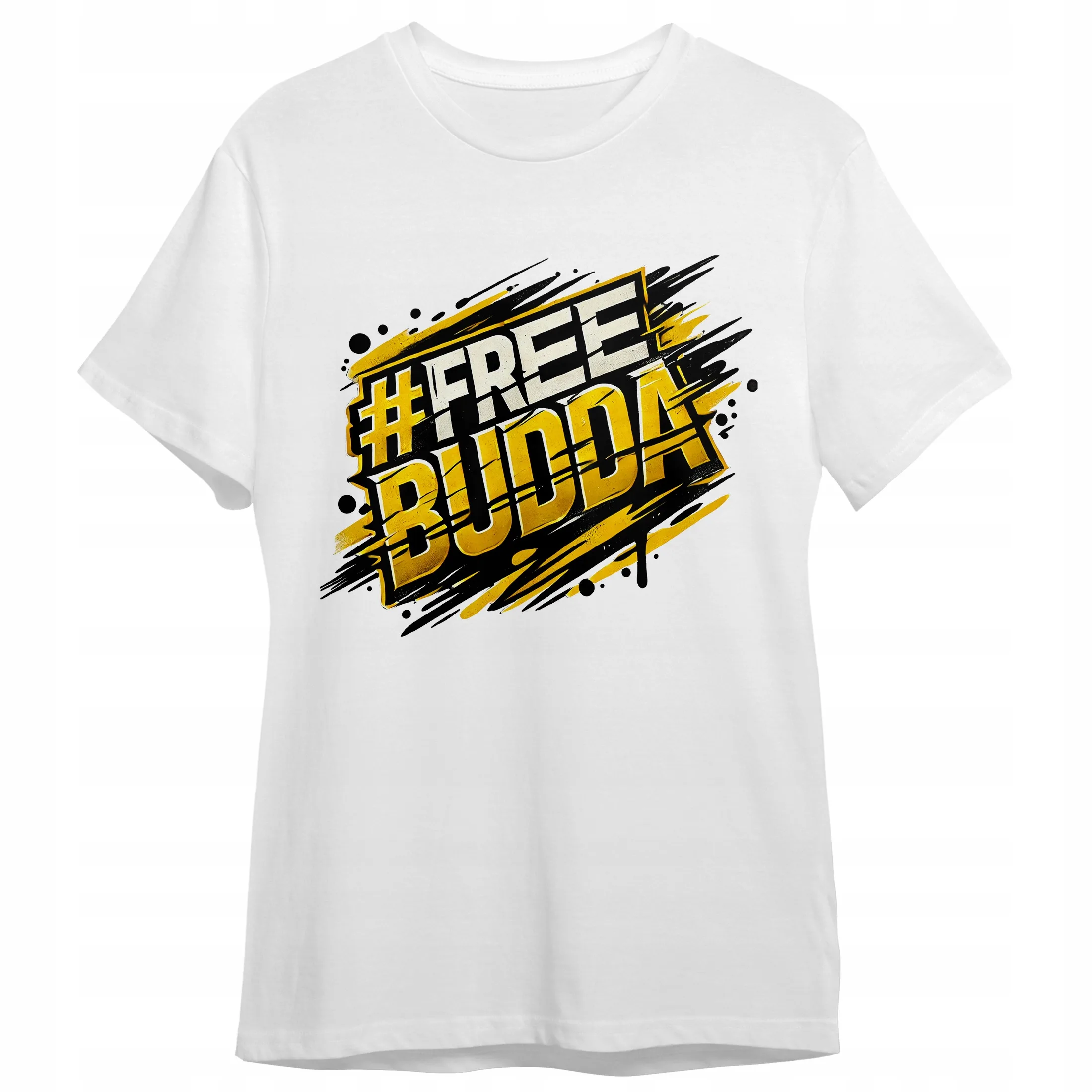 Koszulka damska biała #FreeBudda Free Budda Uwolnić Budde rozmiar S