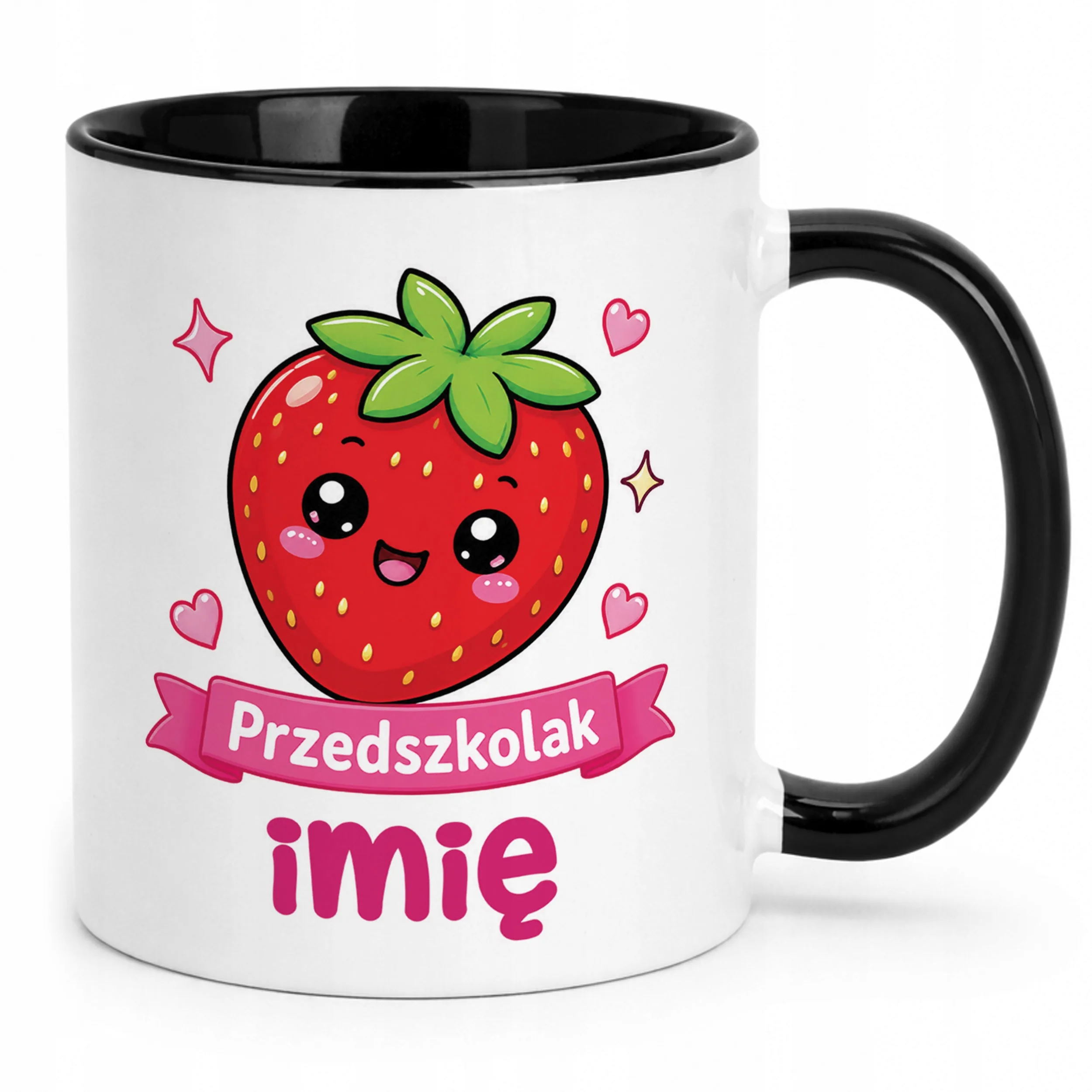 Kubek Czarny z nadrukiem personalizowany Przedszkolak Szkoła Dla Dzieci
