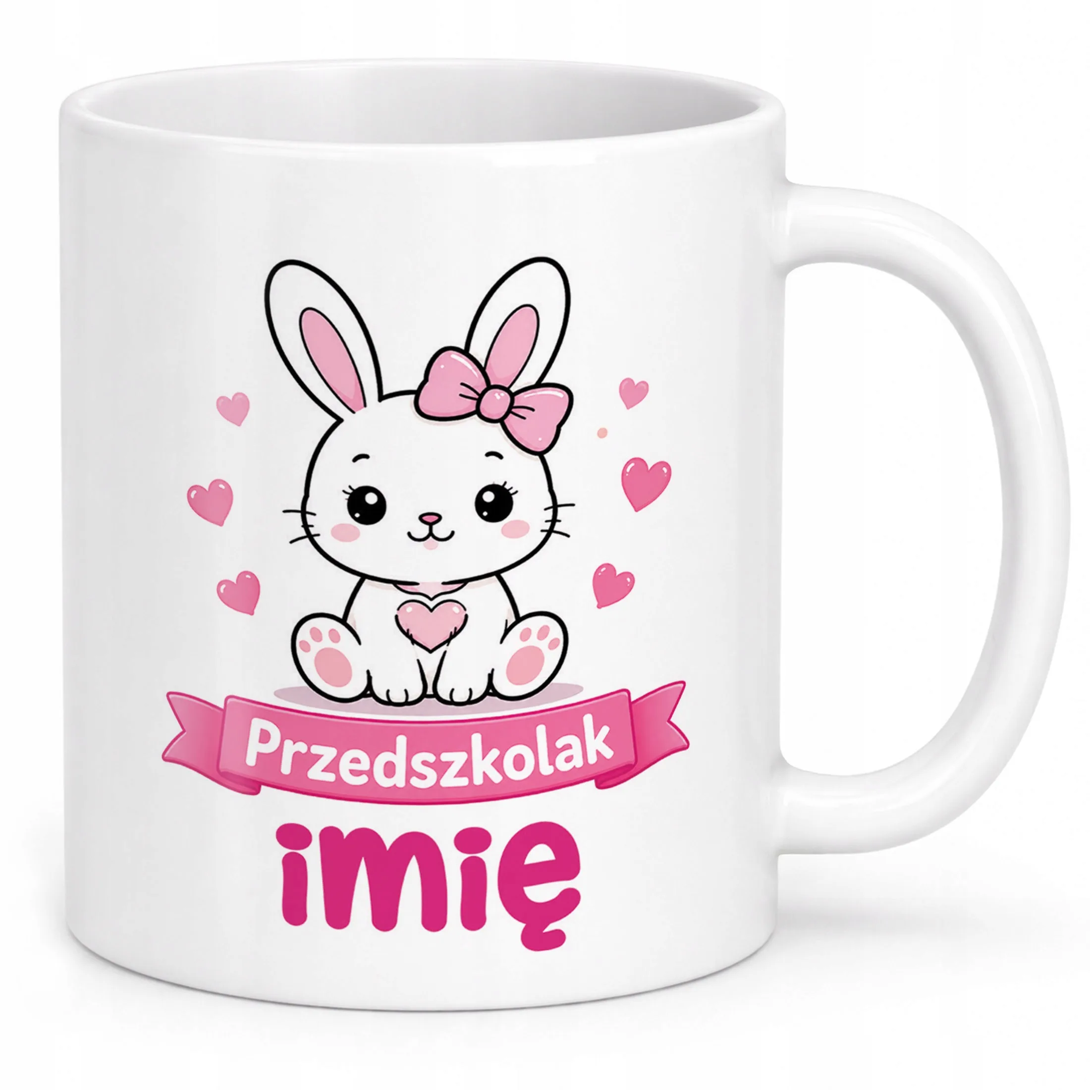 Biały Kubek z nadrukiem personalizowany Przedszkolak Szkoła Dla Dzieci