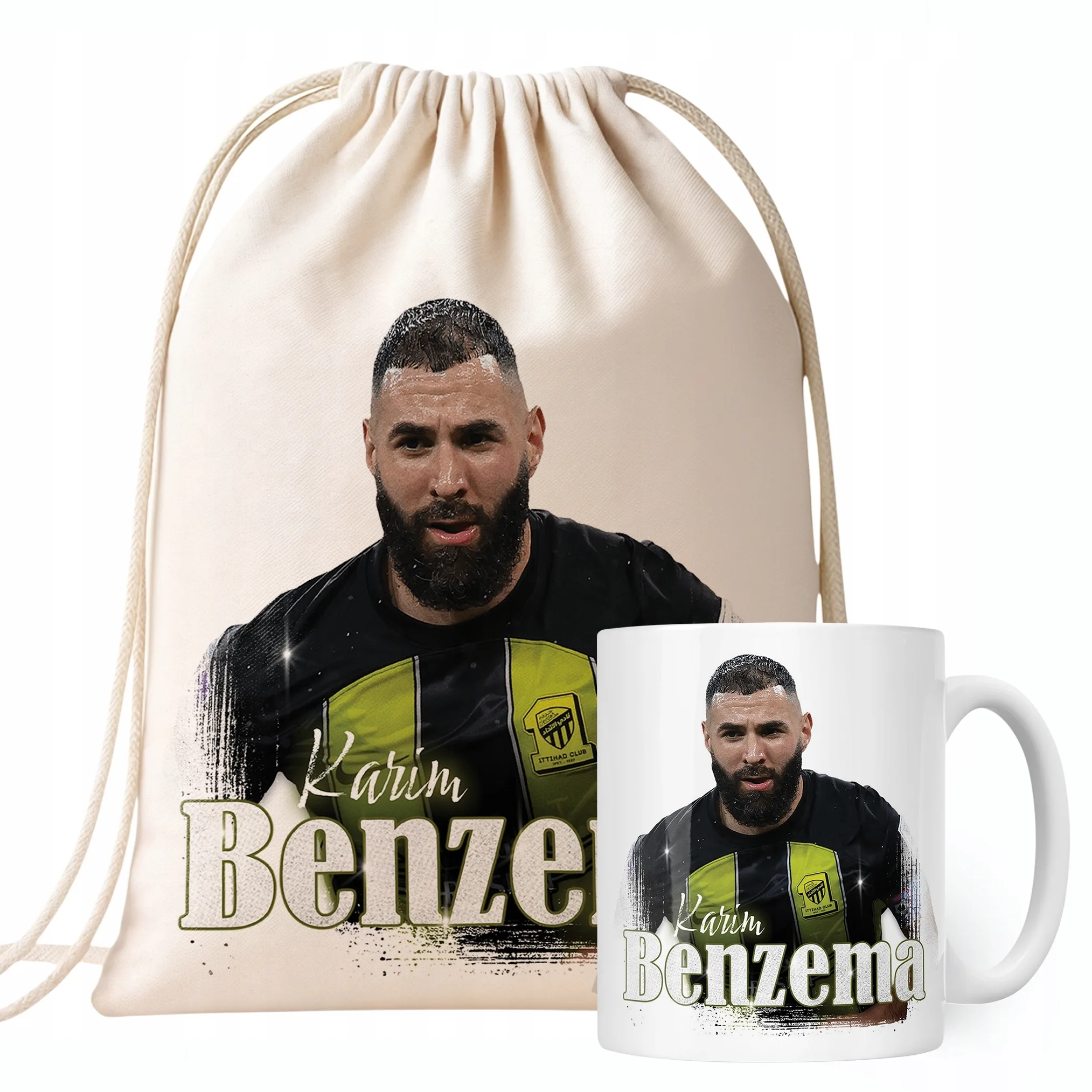 Zestaw Kubek + Plecak Karim Benzema Al-Ittihad