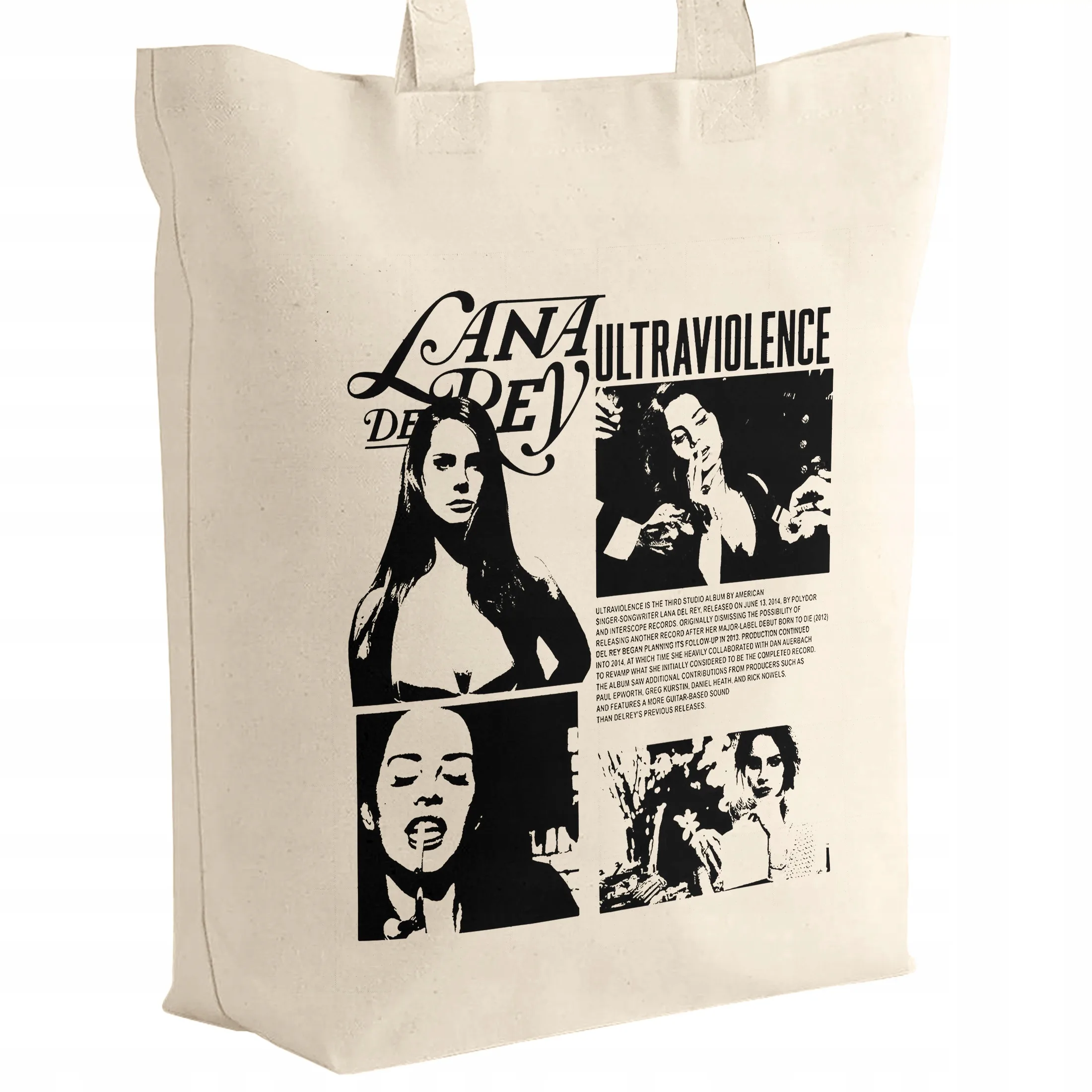 Torba bawełniana z dnem na zakupy 42x38x10 Lana Del Rey Ultraviolence