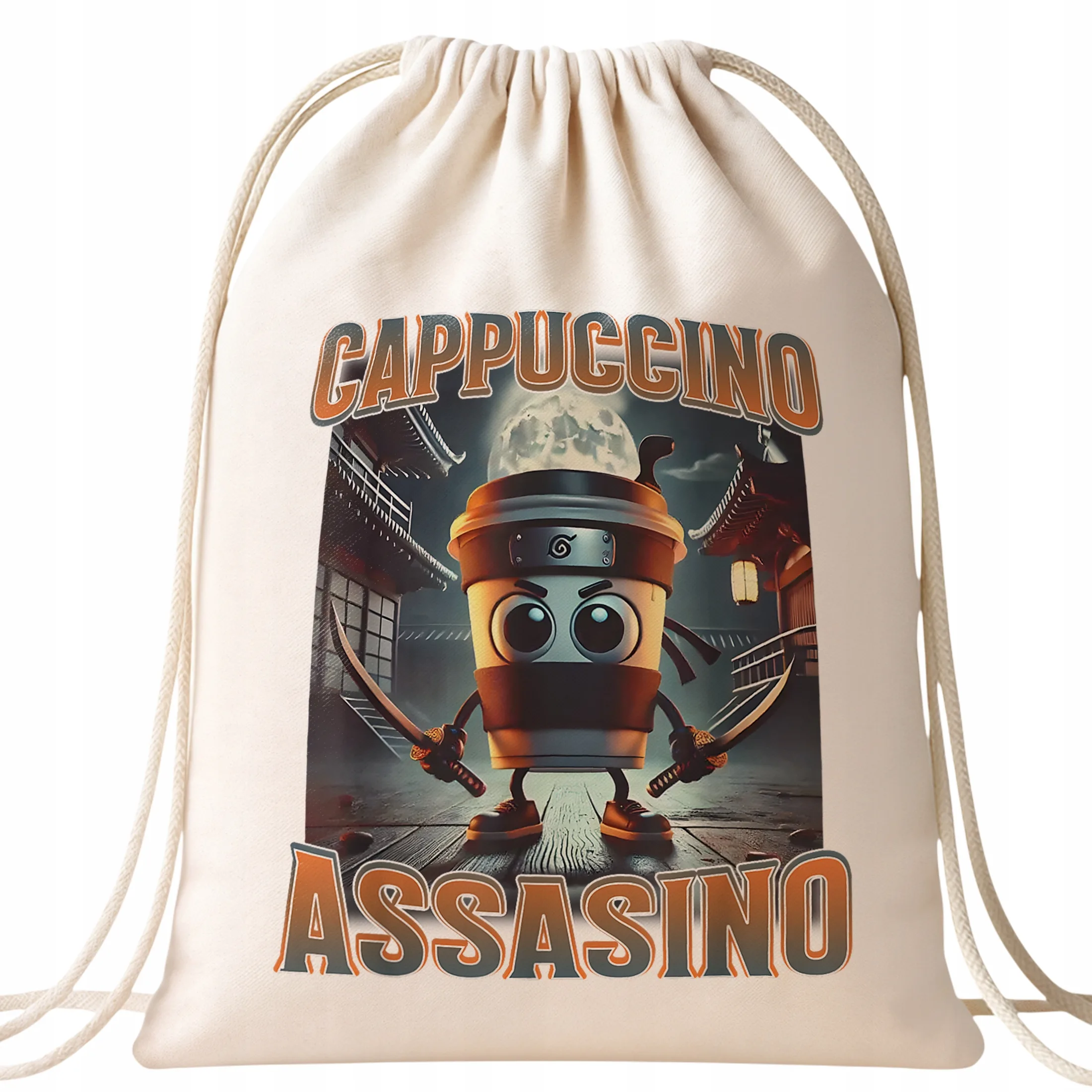 Plecak bawełniany Cappuccino Assassino viral tiktok brainrot