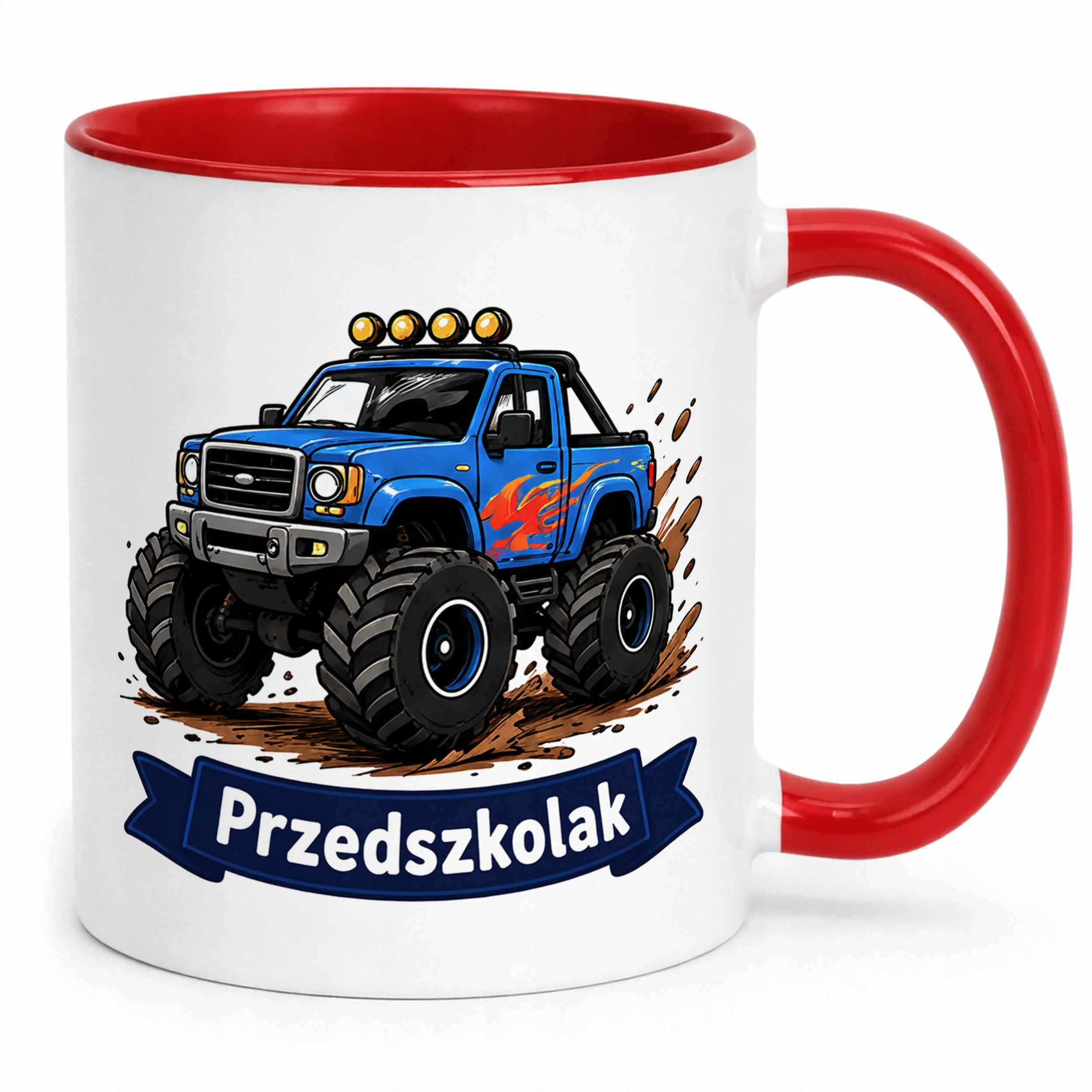 Kubek Czerwony z nadrukiem Przedszkolak Szkoła Dla Dzieci Prezent