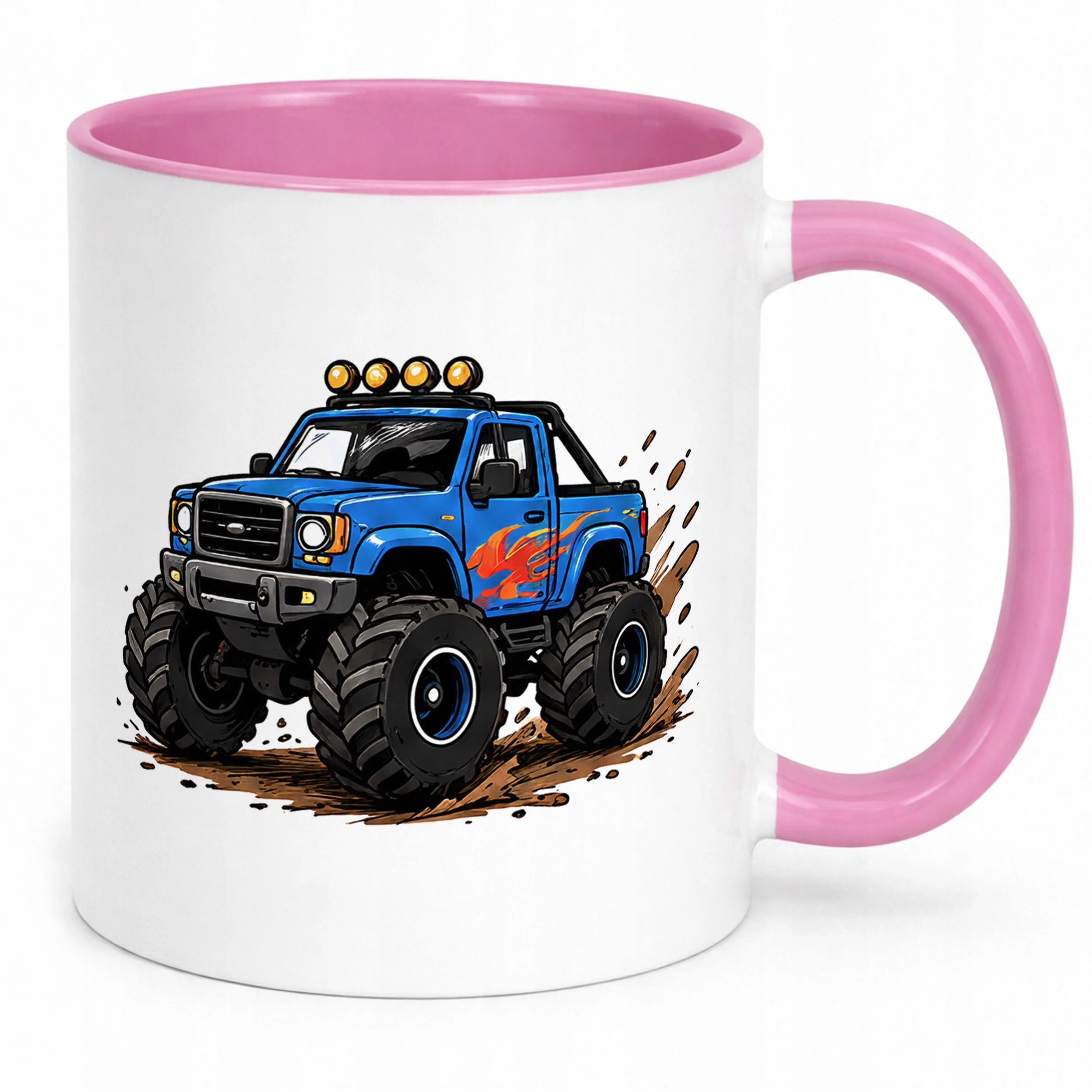 Kubek Różowy z nadrukiem Monster Truck Dla Dzieci Prezent Upominek
