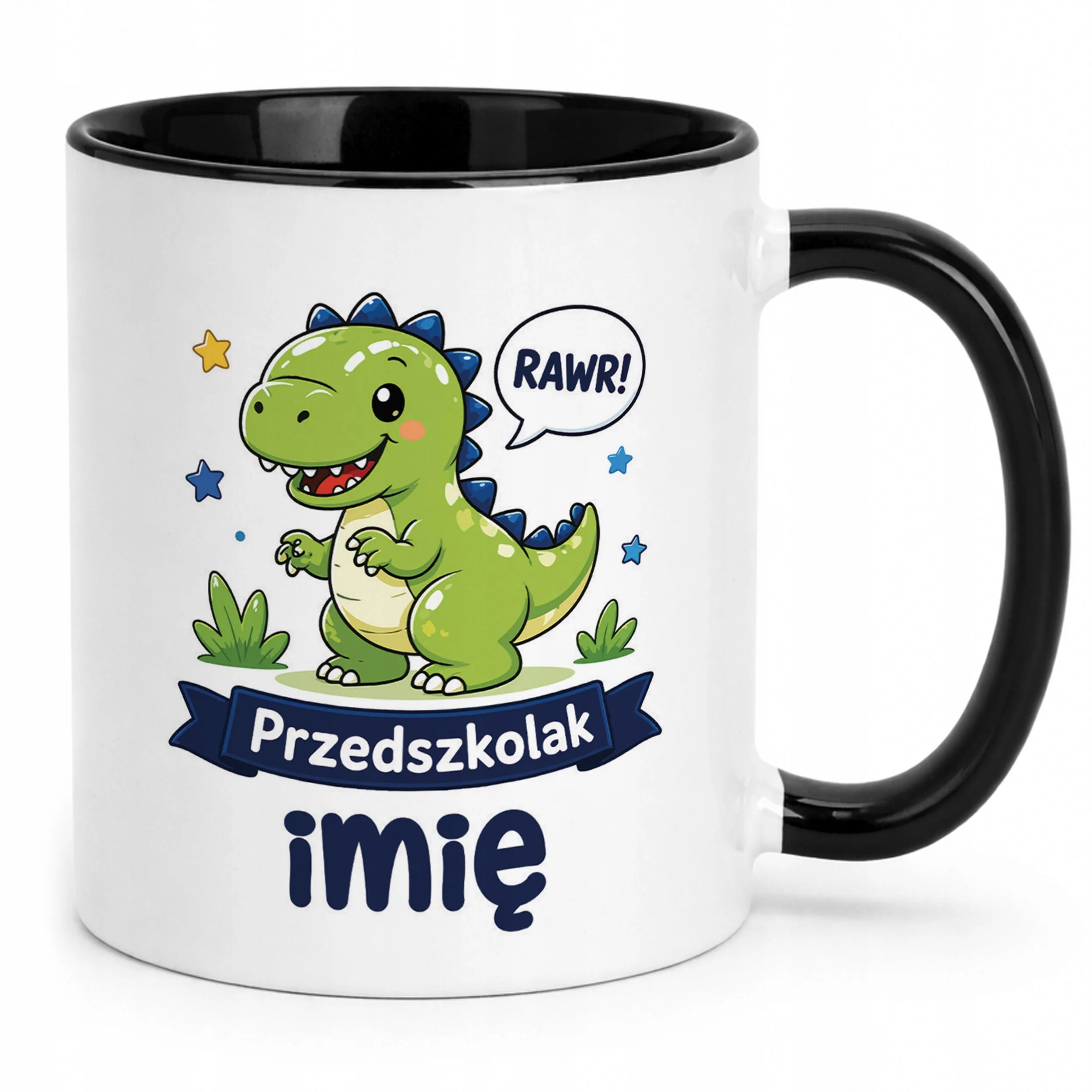 Kubek Czarny z nadrukiem personalizowany Przedszkolak Szkoła Dla Dzieci