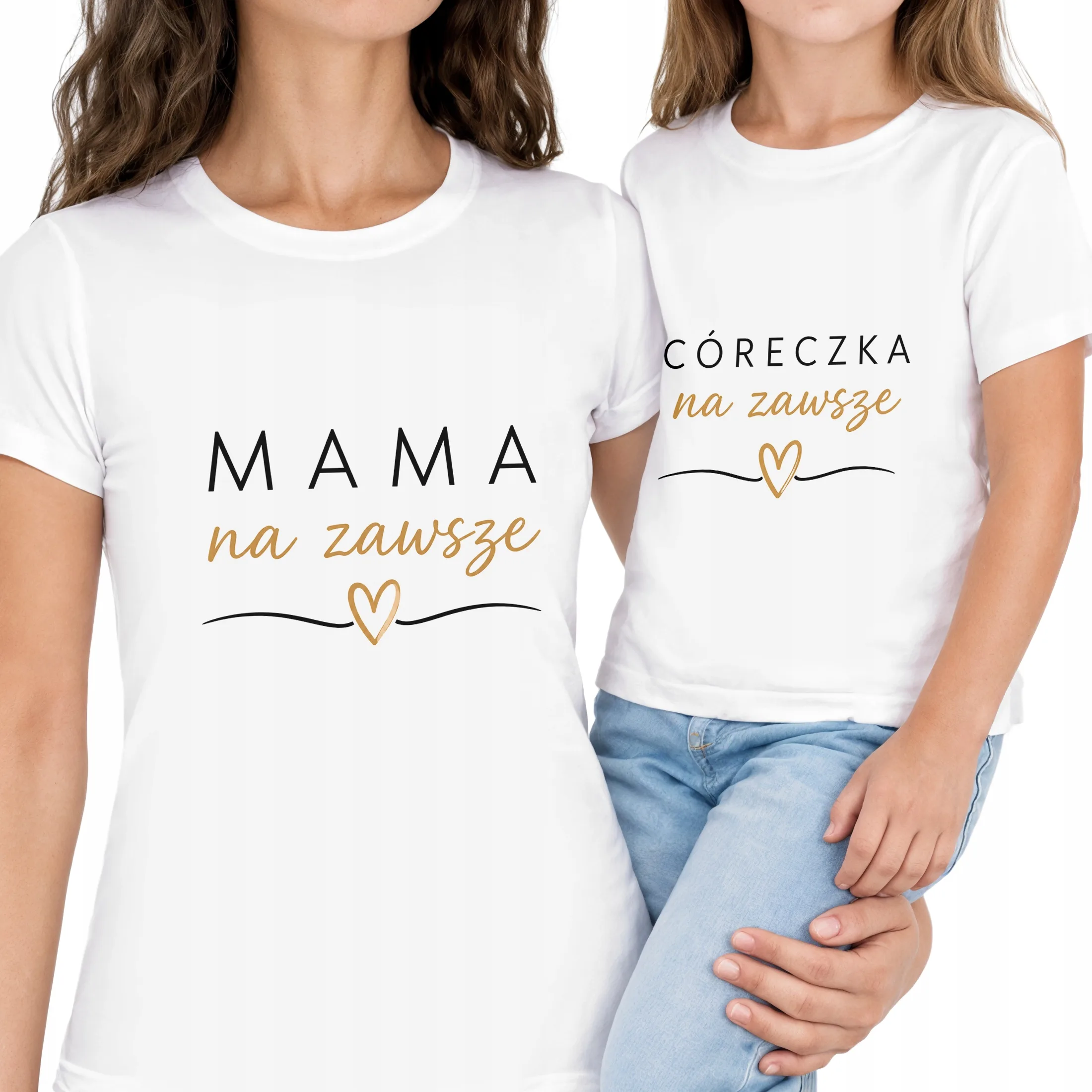 Koszulki dla mamy i córki zestaw prezent na Dzień Matki komplet rodzinny