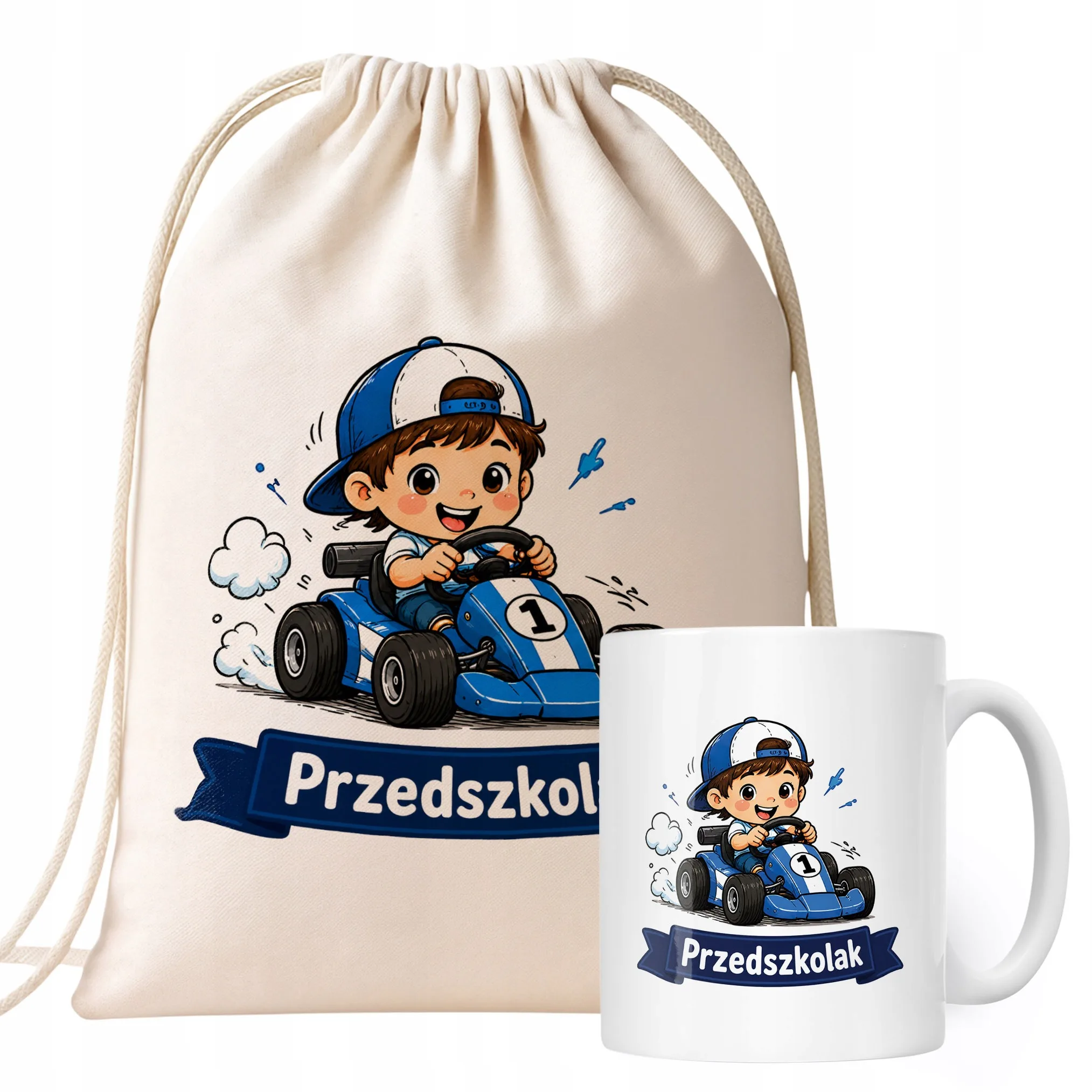 Zestaw Plecak Worek Kubek Z Nadrukiem Przedszkolak Szkoła Dla Dzieci