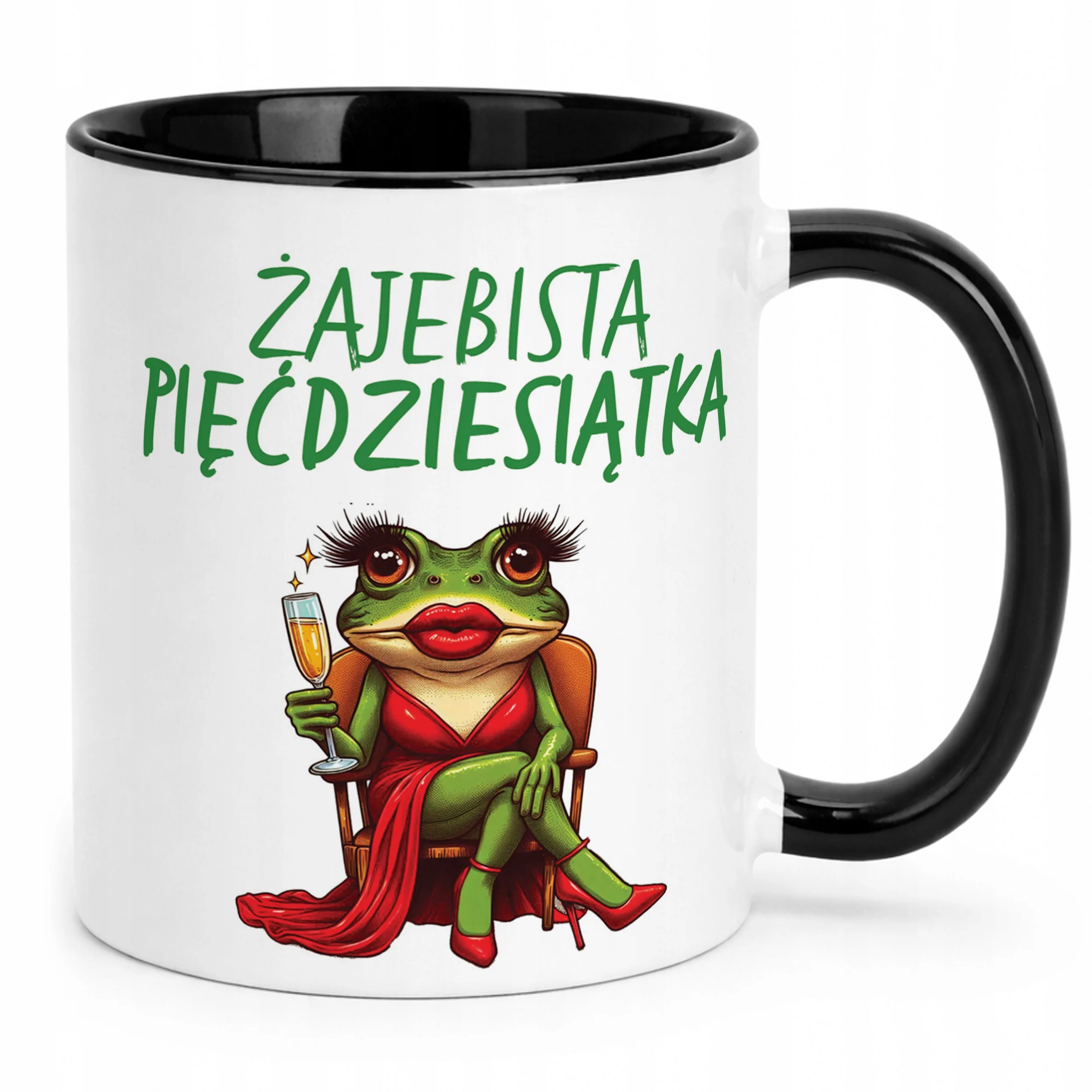 Kubek Czarny Żajebista 50 Dla Kobiety Na Urodziny Prezent