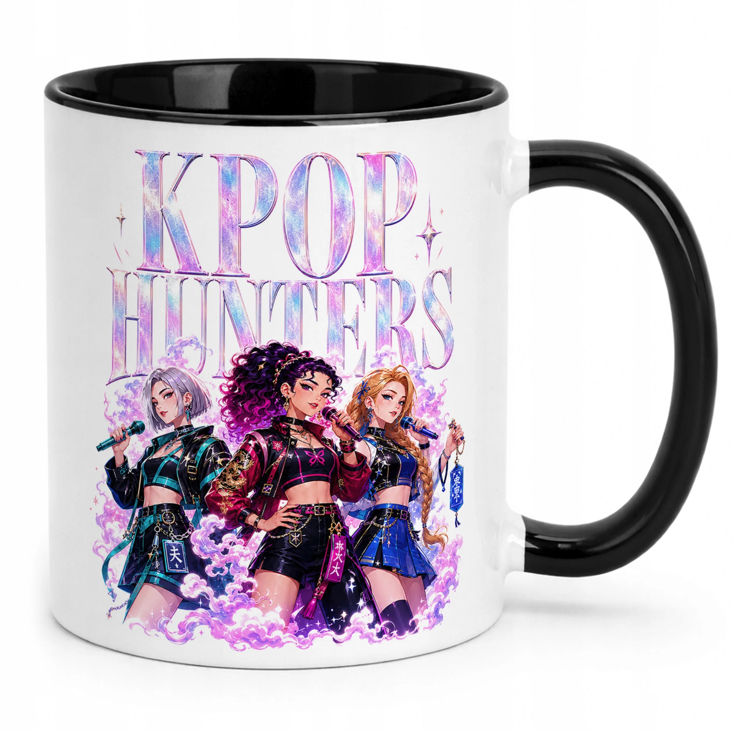 Kubek Czarny z nadrukiem ŁOWCZYNIE KPOP Dla Dzieci Prezent Upominek