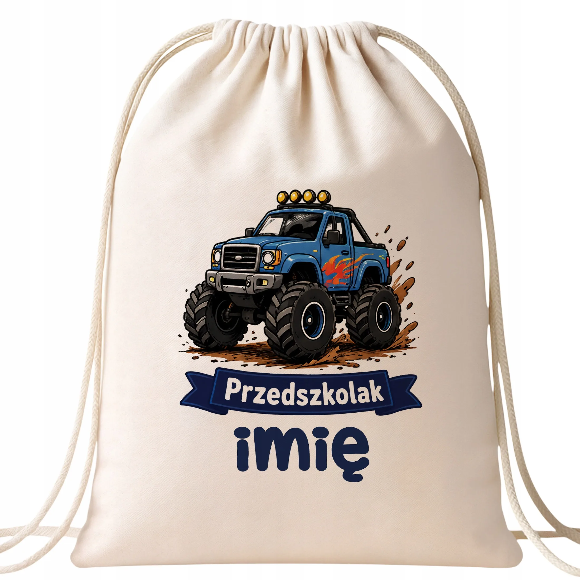 Plecak Worek Personalizowany Przedszkolak z Nadrukiem Bawełniany Szkolny