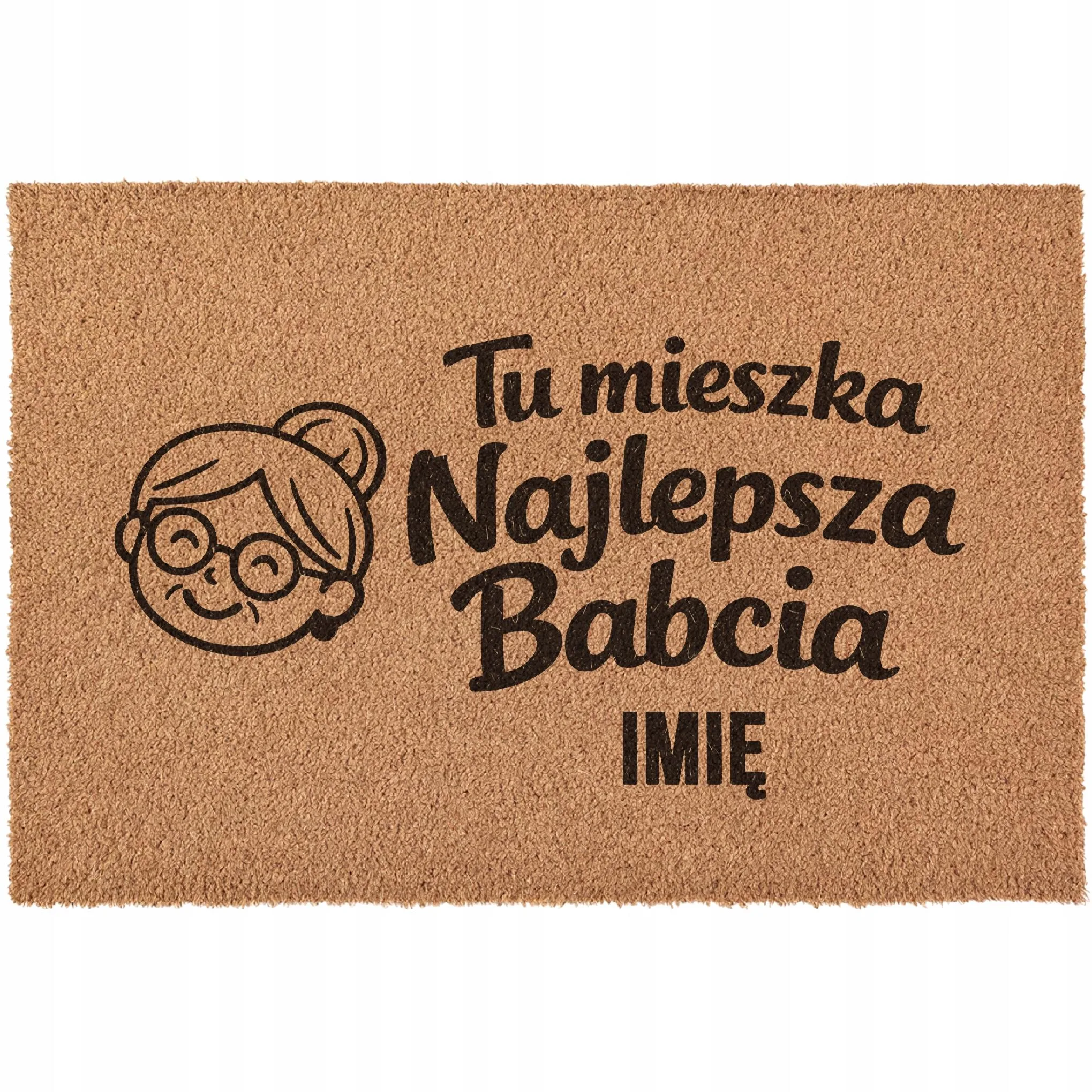 Wycieraczka Personalizowana Dzień Babci Na Prezent kokosowa 60x40
