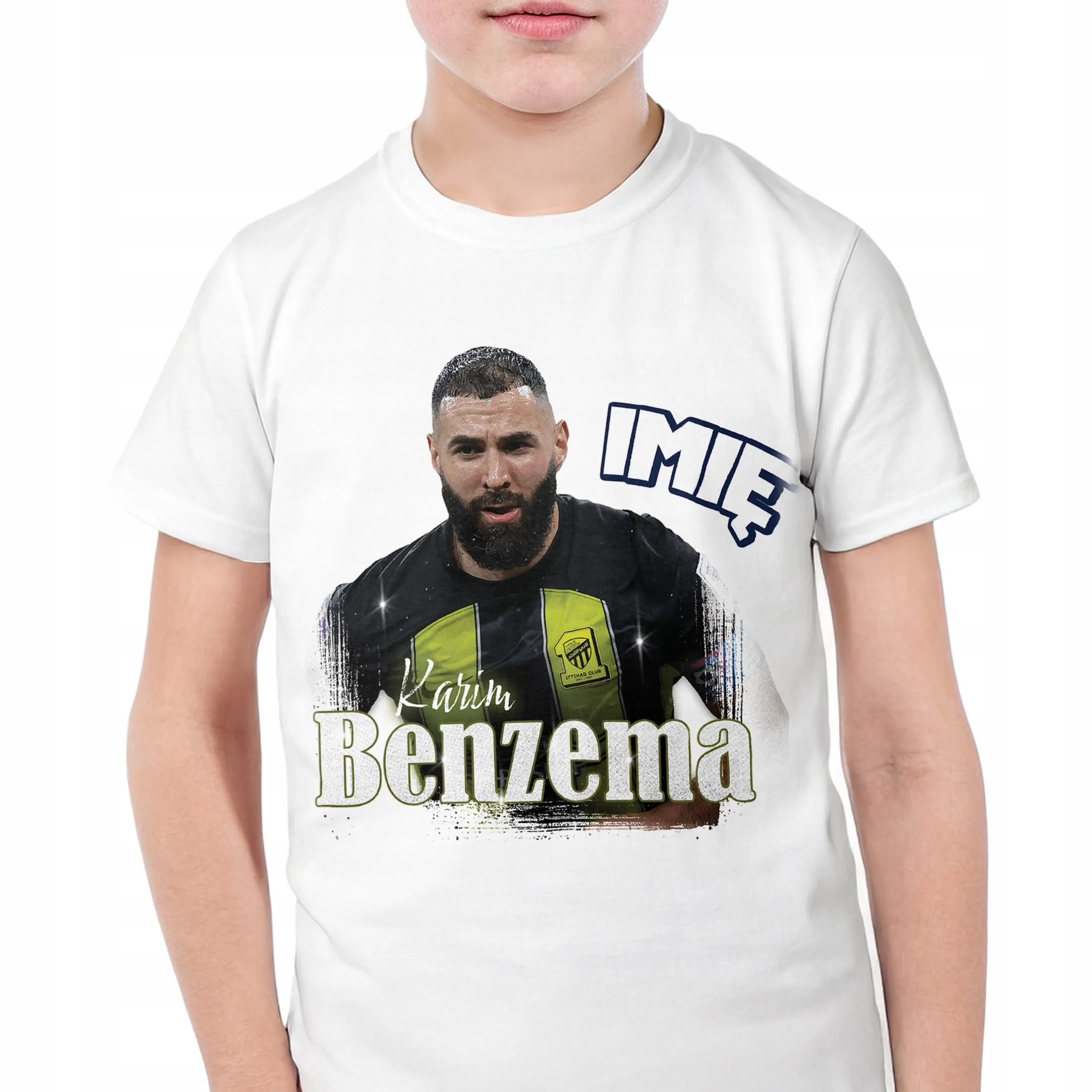 Koszulka personalizowana biała dziecięca Karim Benzema Al-Ittihad r. 146