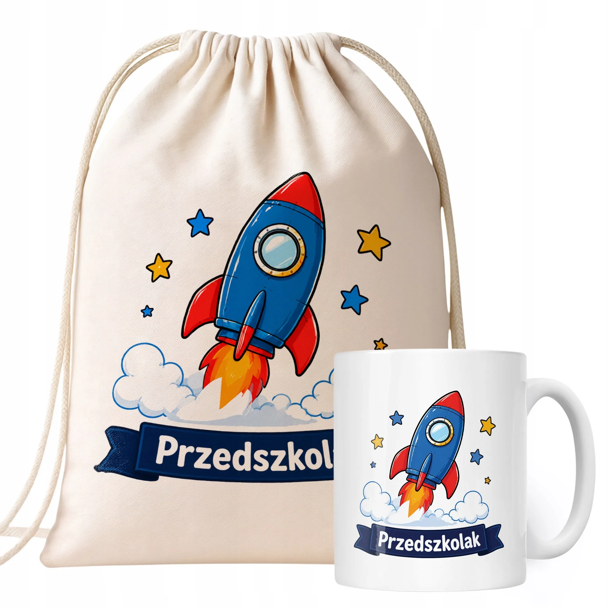 Zestaw Plecak Worek Kubek Z Nadrukiem Przedszkolak Szkoła Dla Dzieci