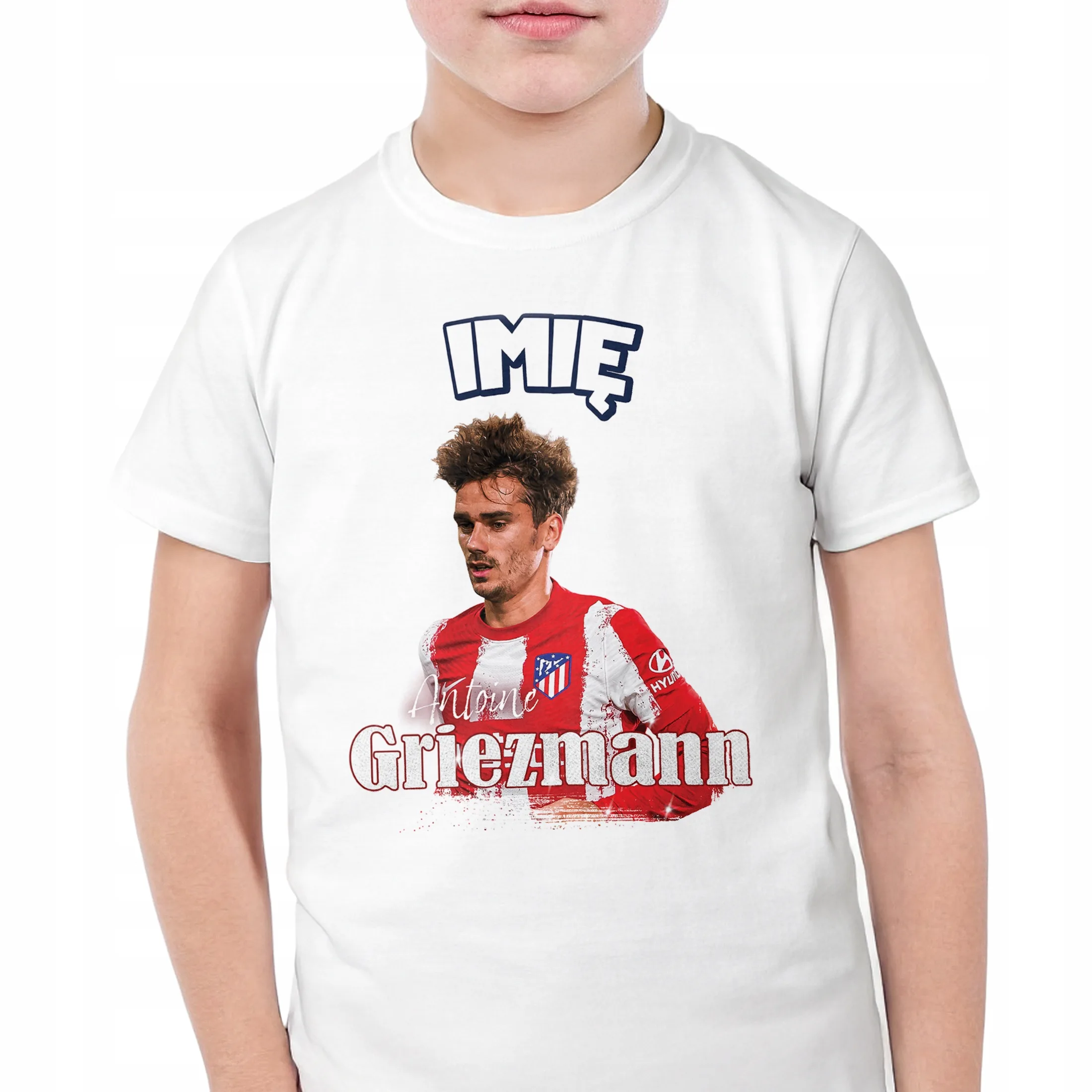 Koszulka personalizowana biała dziecięca Griezmann Atlético Madryt r. 116