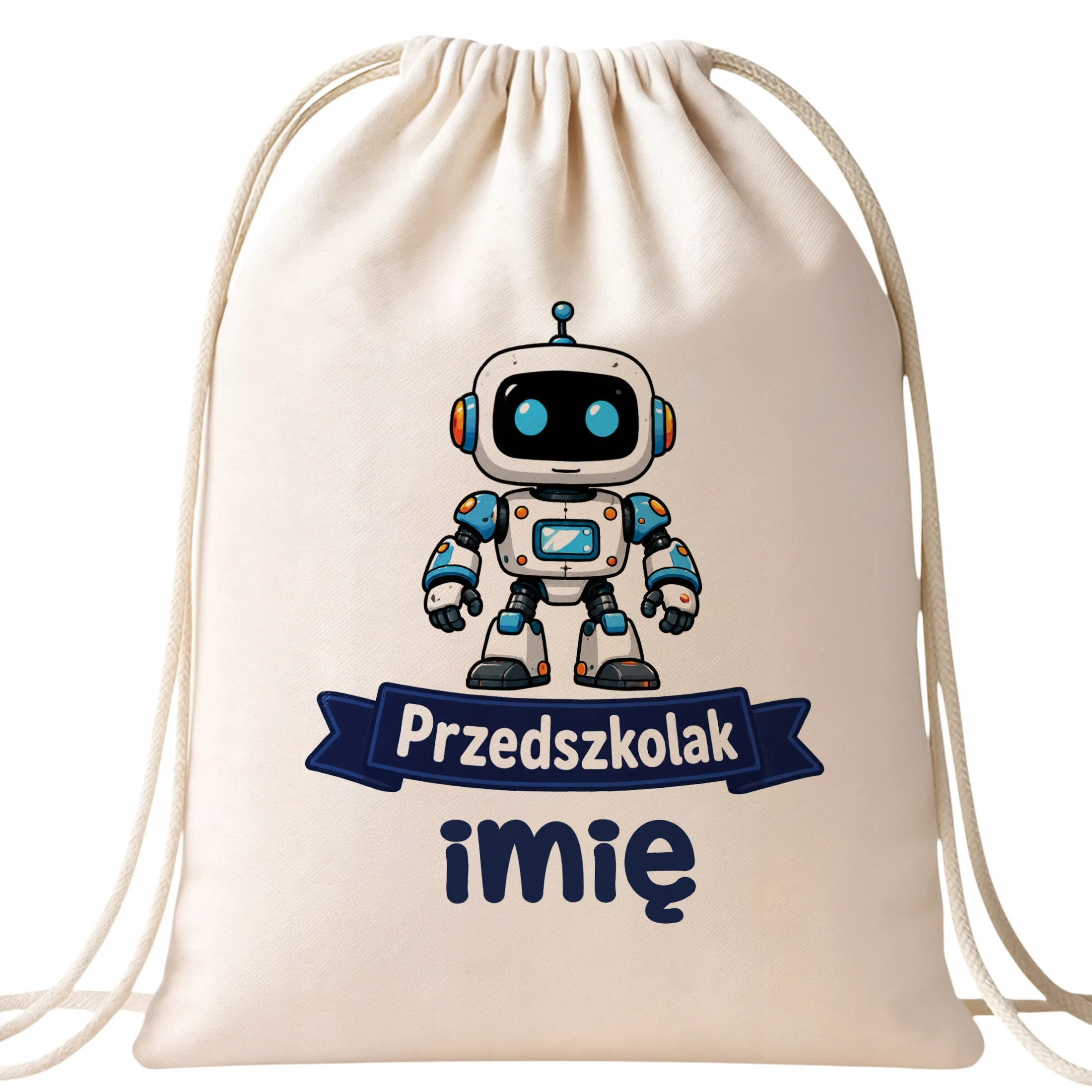 Plecak Worek Personalizowany Przedszkolak z Nadrukiem Bawełniany Szkolny