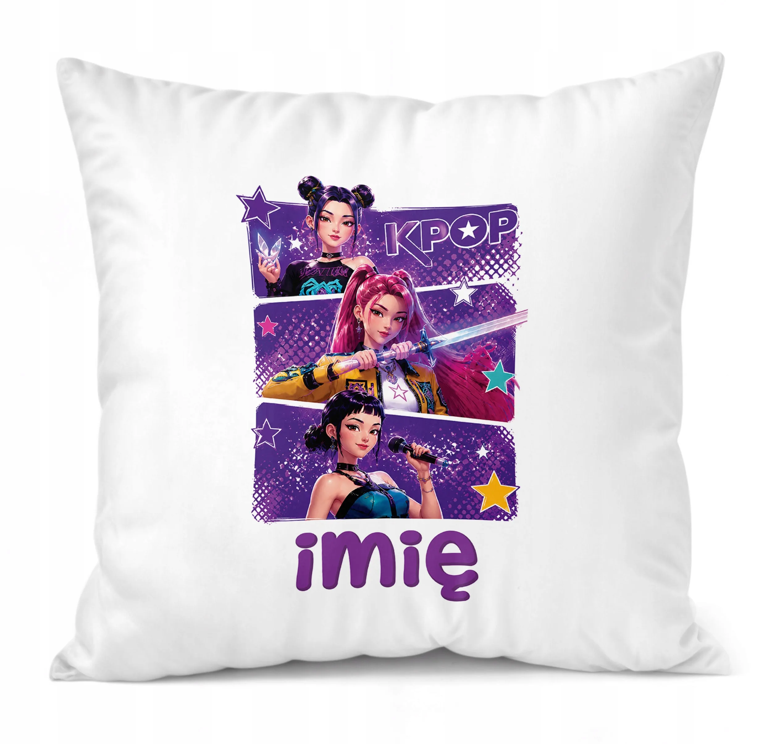 Poduszka Jasiek Personalizowana z nadrukiem 38x38cm ŁOWCZYNIE KPOP Prezent