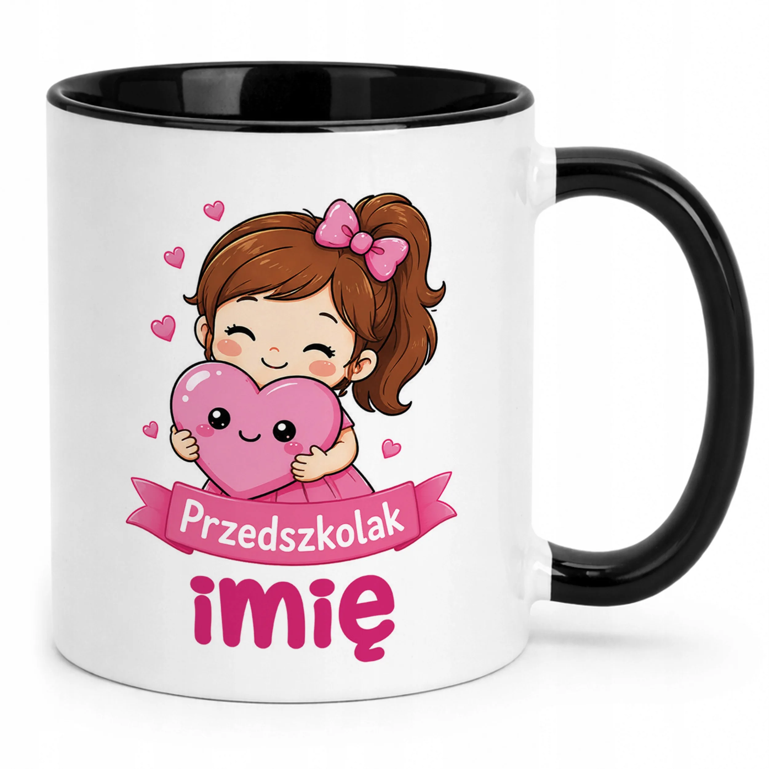 Kubek Czarny z nadrukiem personalizowany Przedszkolak Szkoła Dla Dzieci