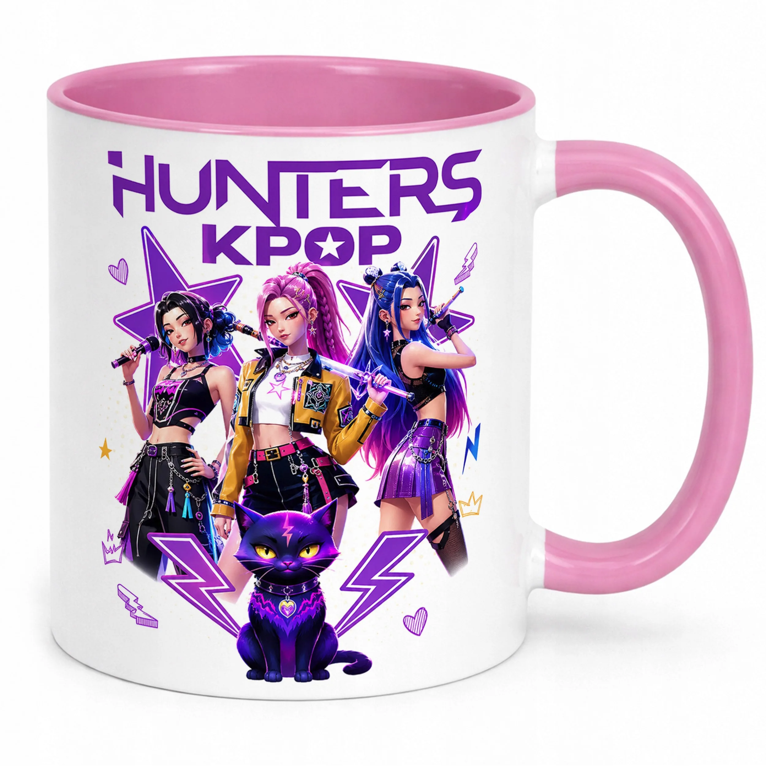 Kubek Różowy z nadrukiem ŁOWCZYNIE KPOP Dla Dzieci Prezent Upominek