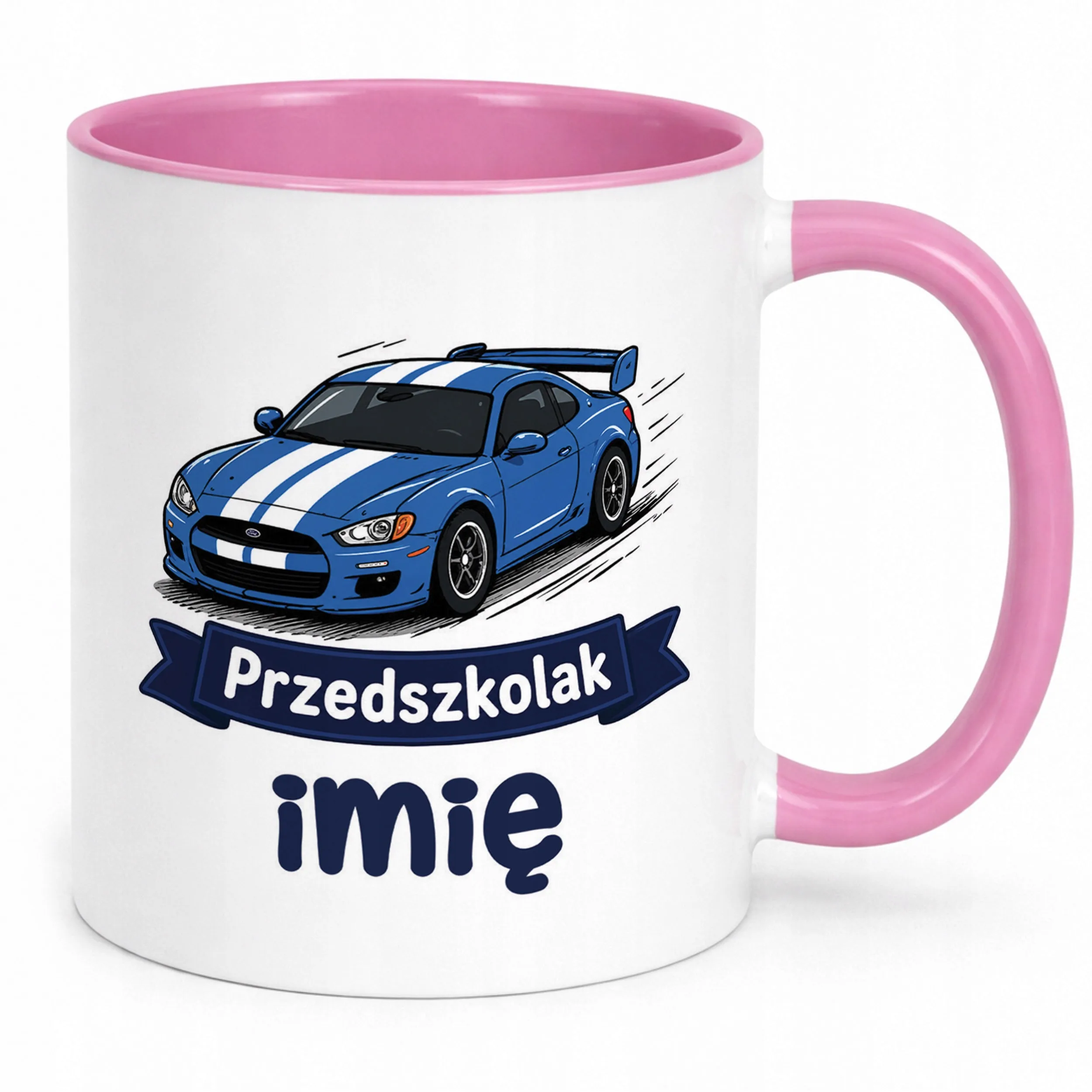 Kubek Różowy z nadrukiem personalizowany Przedszkolak Szkoła Dla Dzieci