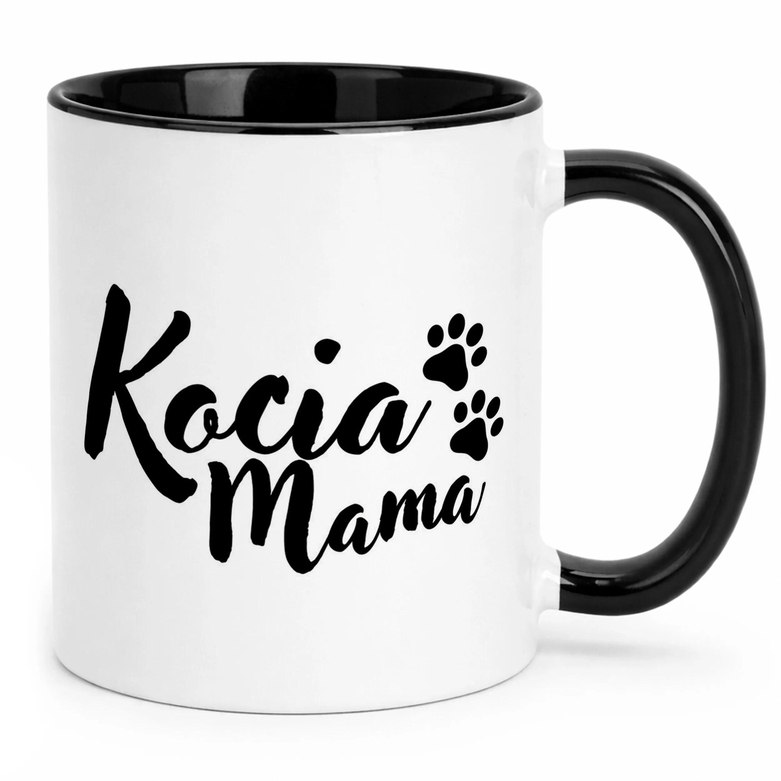 Kubek Czarny Kocia Mama Dla Posiadaczki Kota Prezent Upominek