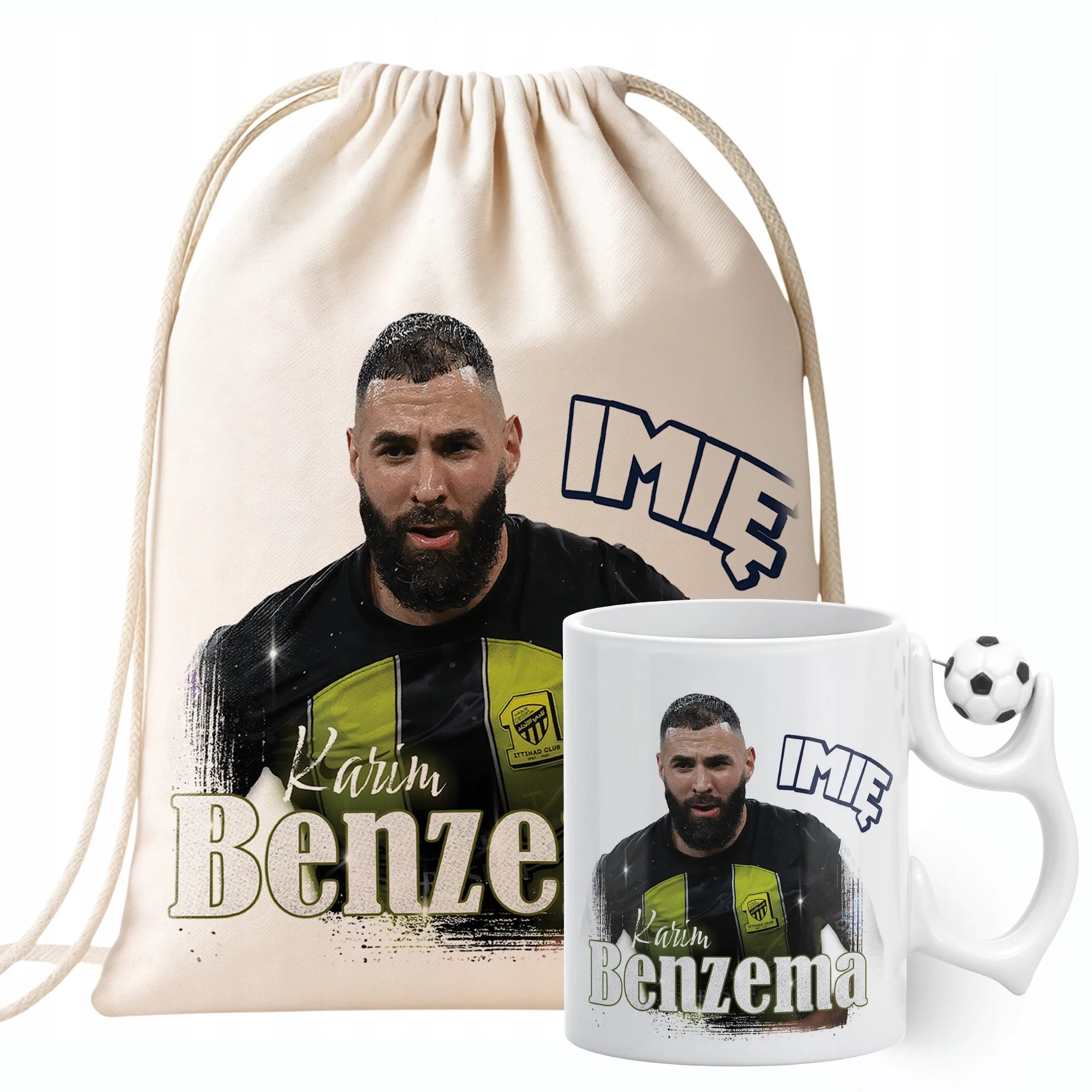 Zestaw personalizowany Kubek Piłkarski + Plecak Karim Benzema Al-Ittihad