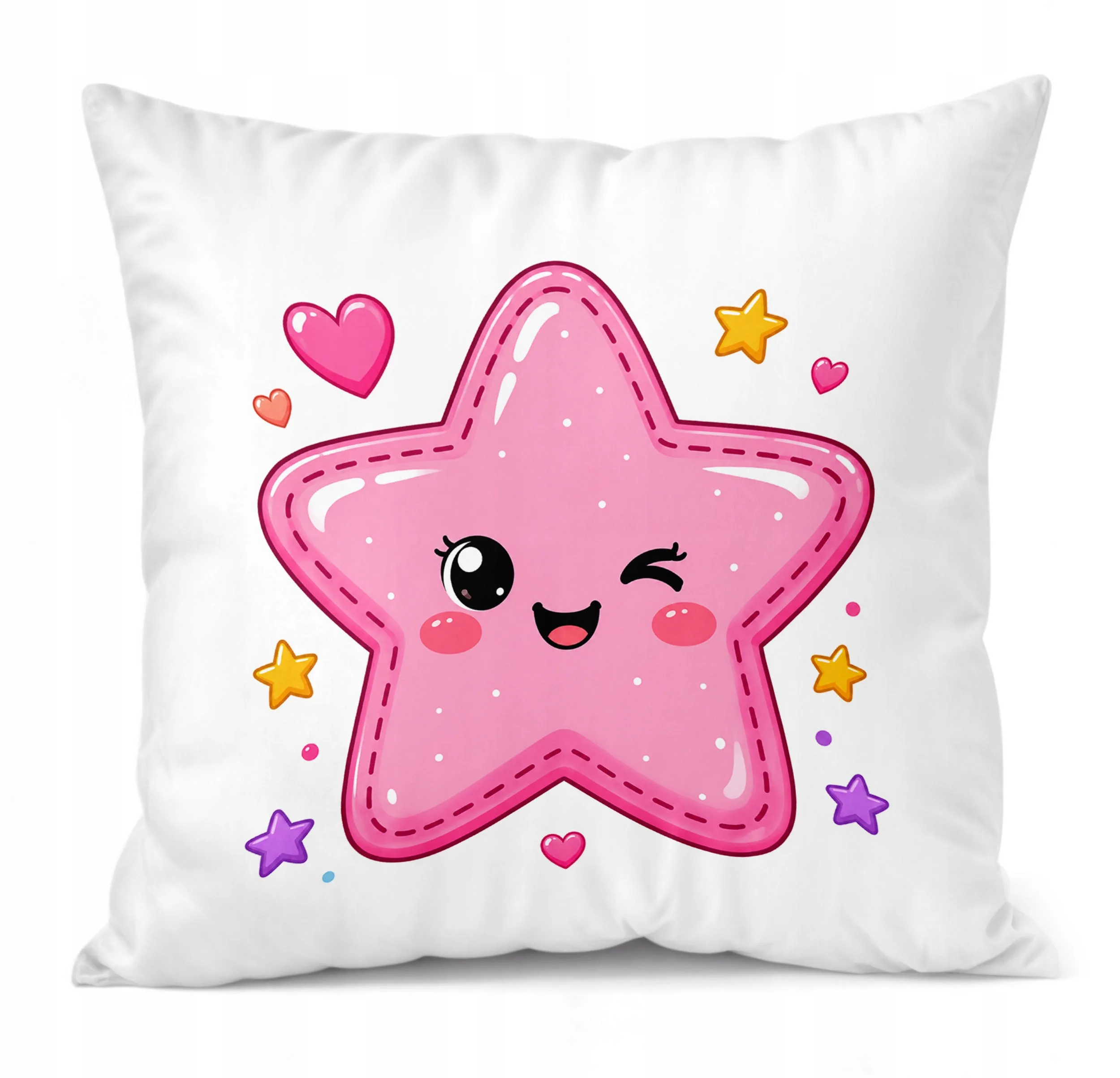 Poduszka Jasiek z nadrukiem 38x38cm Kawaii Gwiazdka Dla Dzieci Prezent