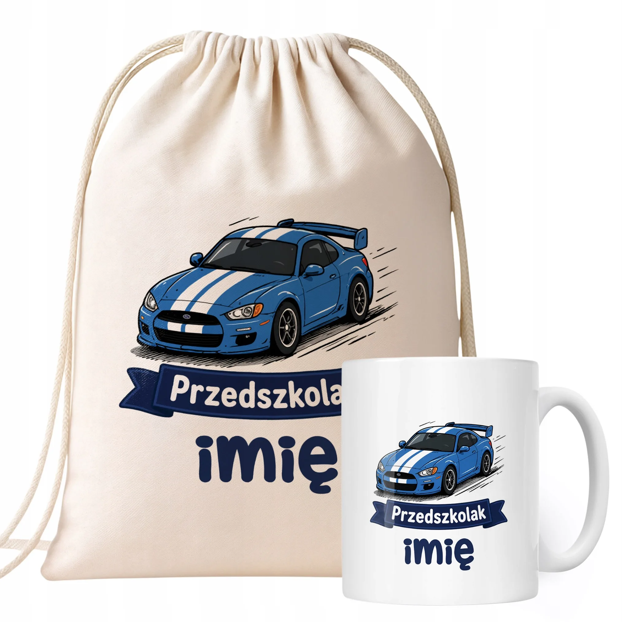 Zestaw Personalizowany Plecak Worek Kubek Przedszkolak Prezent