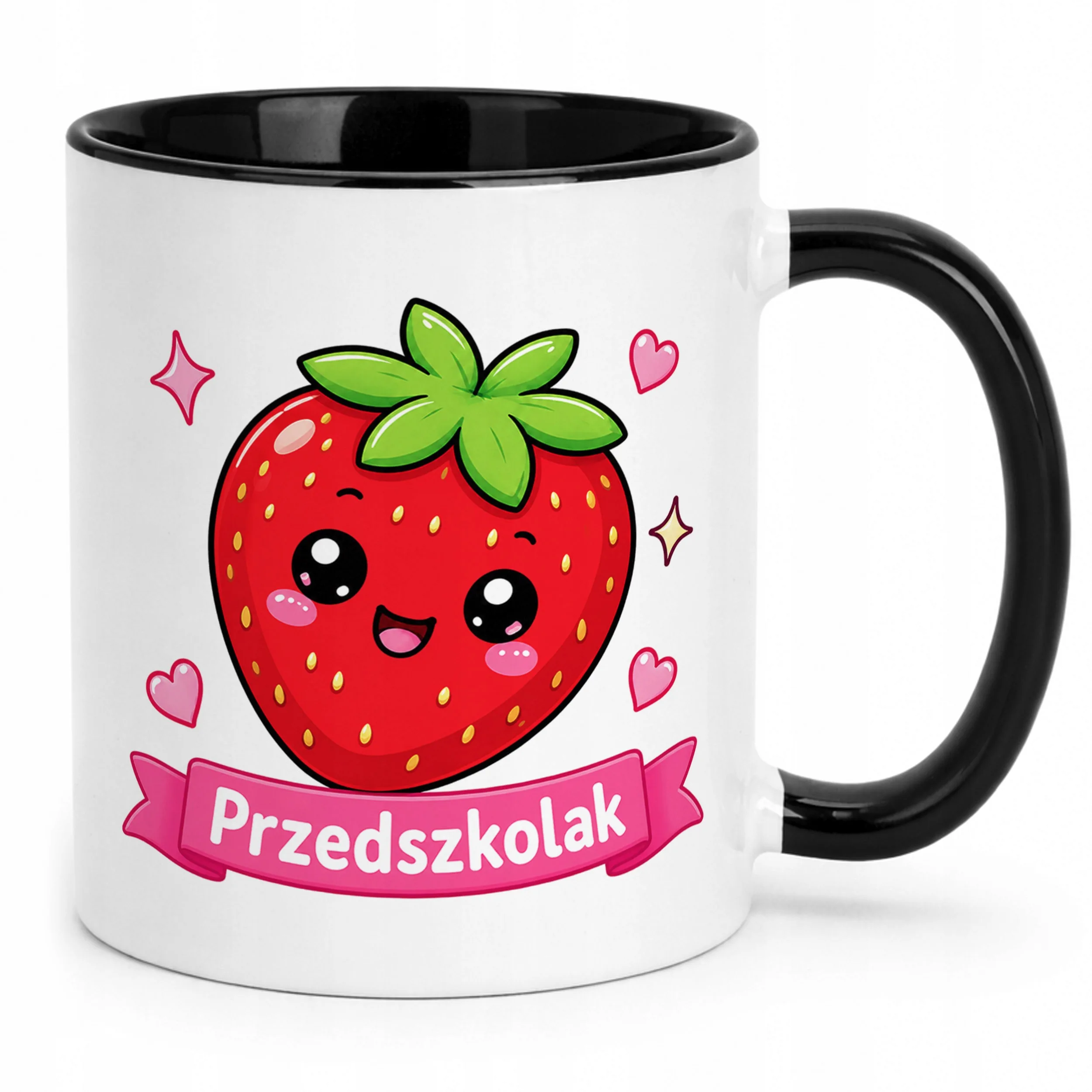 Kubek Czarny z nadrukiem Przedszkolak Szkoła Dla Dzieci Prezent