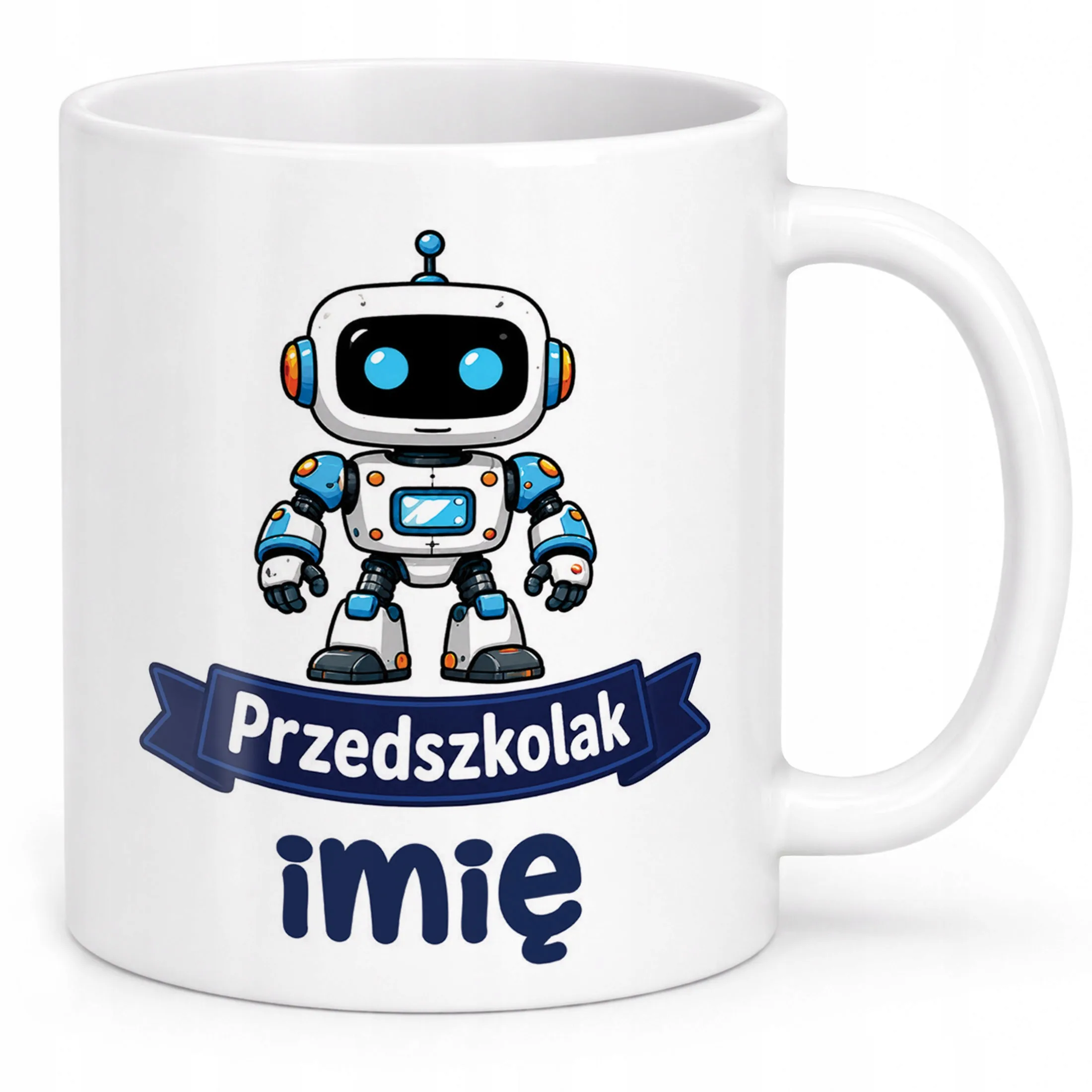 Biały Kubek z nadrukiem personalizowany Przedszkolak Szkoła Dla Dzieci