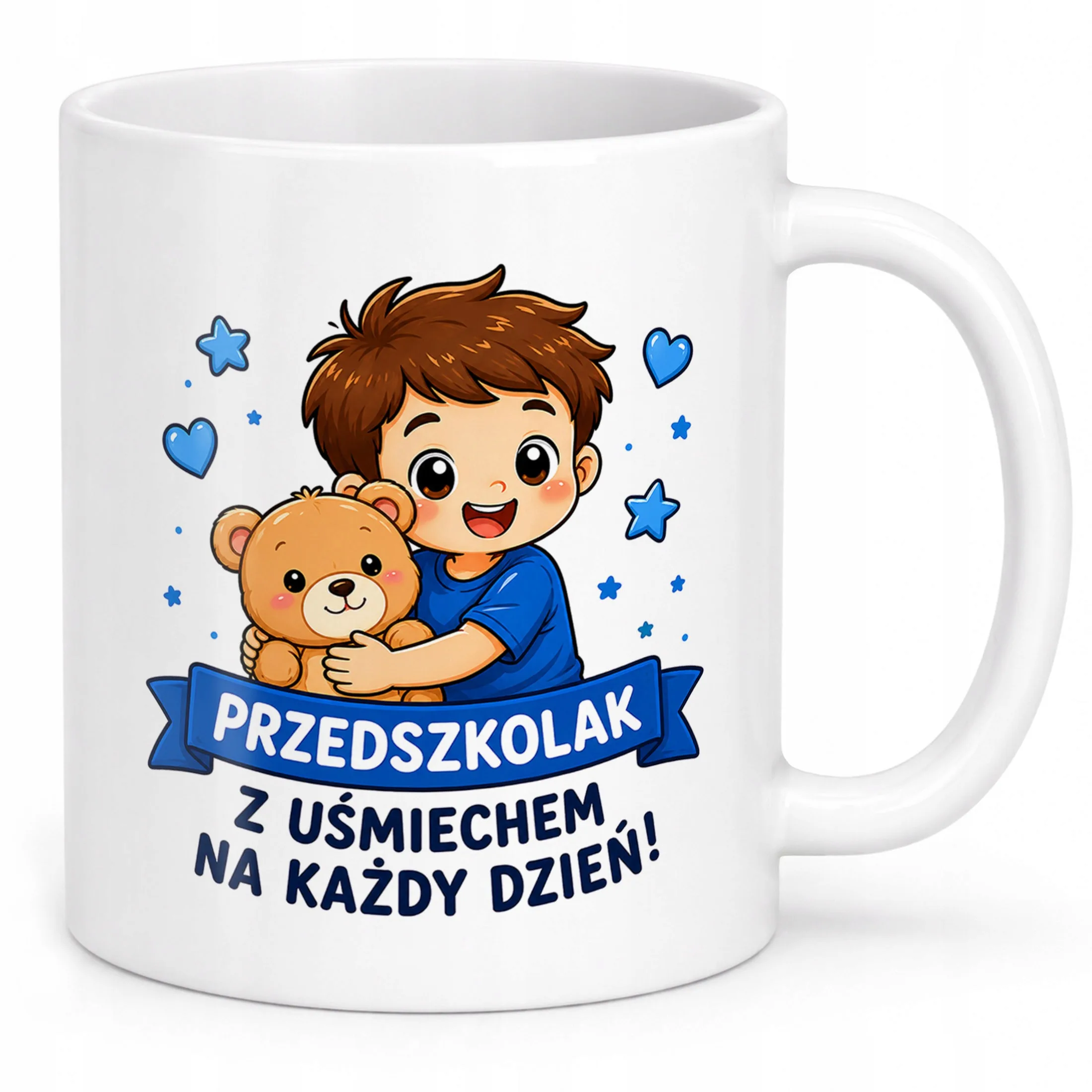 Biały Kubek z nadrukiem Przedszkolak Szkoła Dla Dzieci Prezent