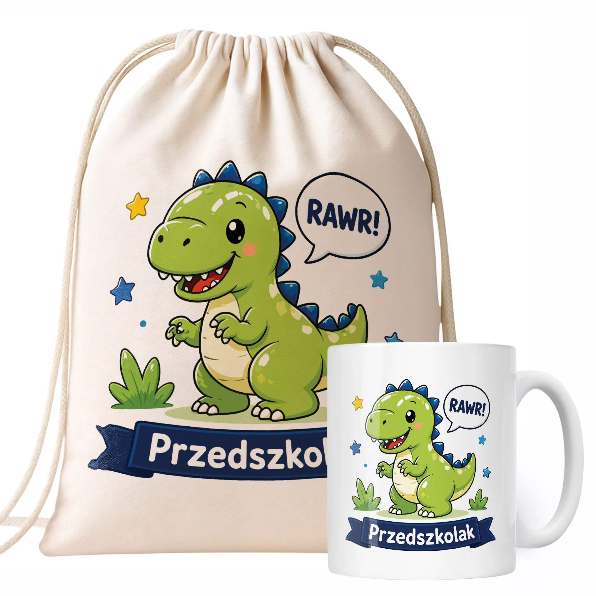 Zestaw Plecak Worek Kubek Z Nadrukiem Przedszkolak Szkoła Dla Dzieci