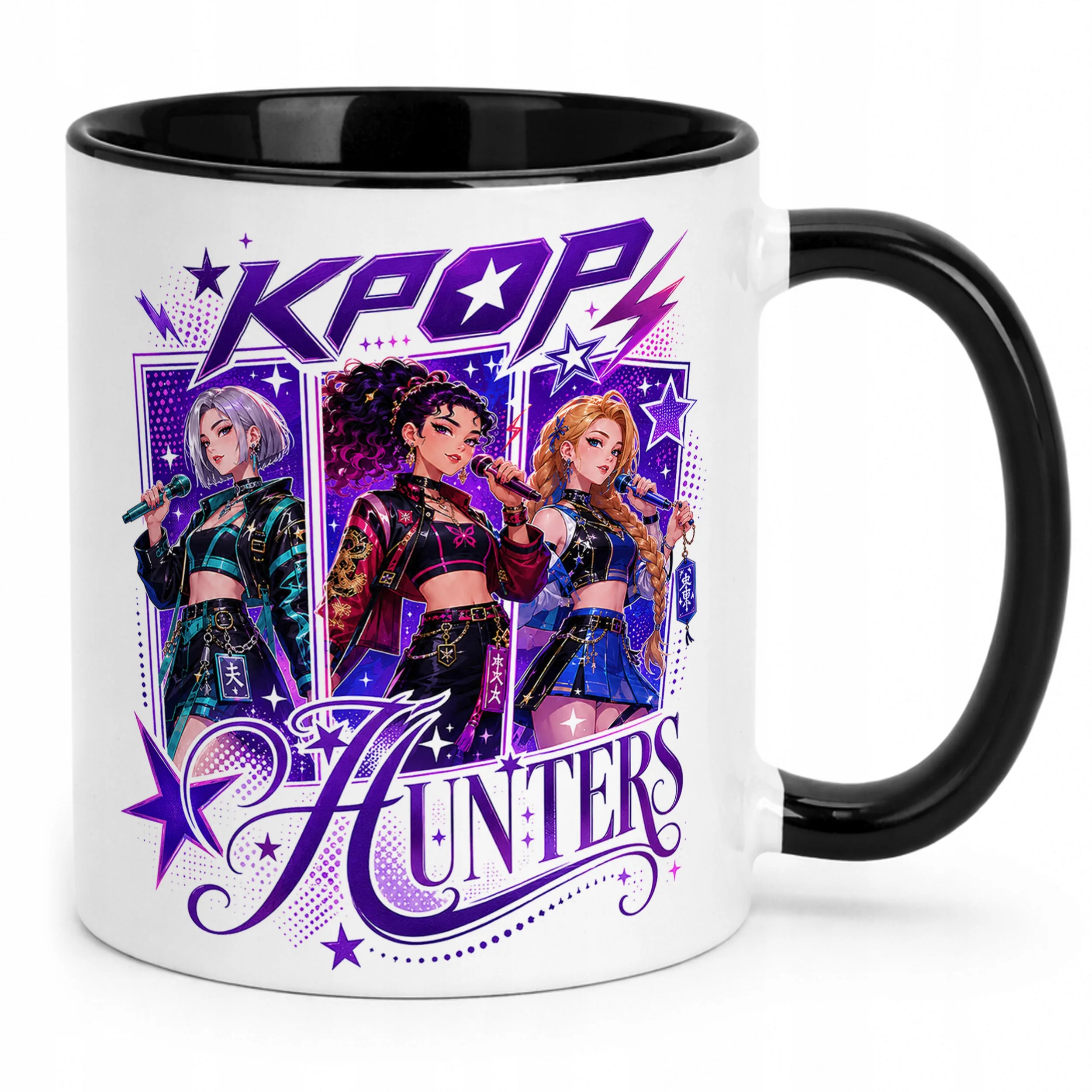 Kubek Czarny z nadrukiem ŁOWCZYNIE KPOP Dla Dzieci Prezent Upominek