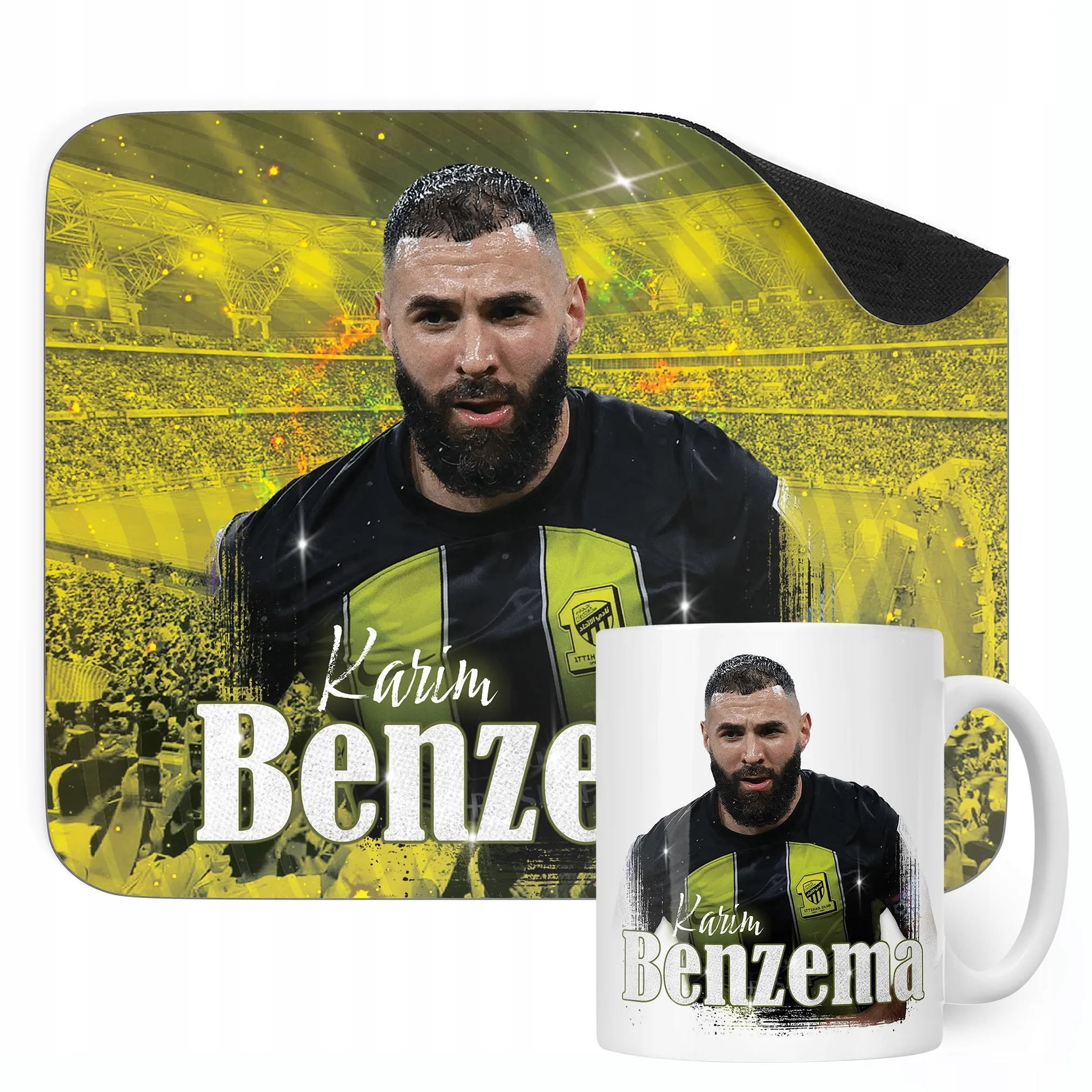 Zestaw Kubek + Podkładka pod mysz Karim Benzema Al-Ittihad