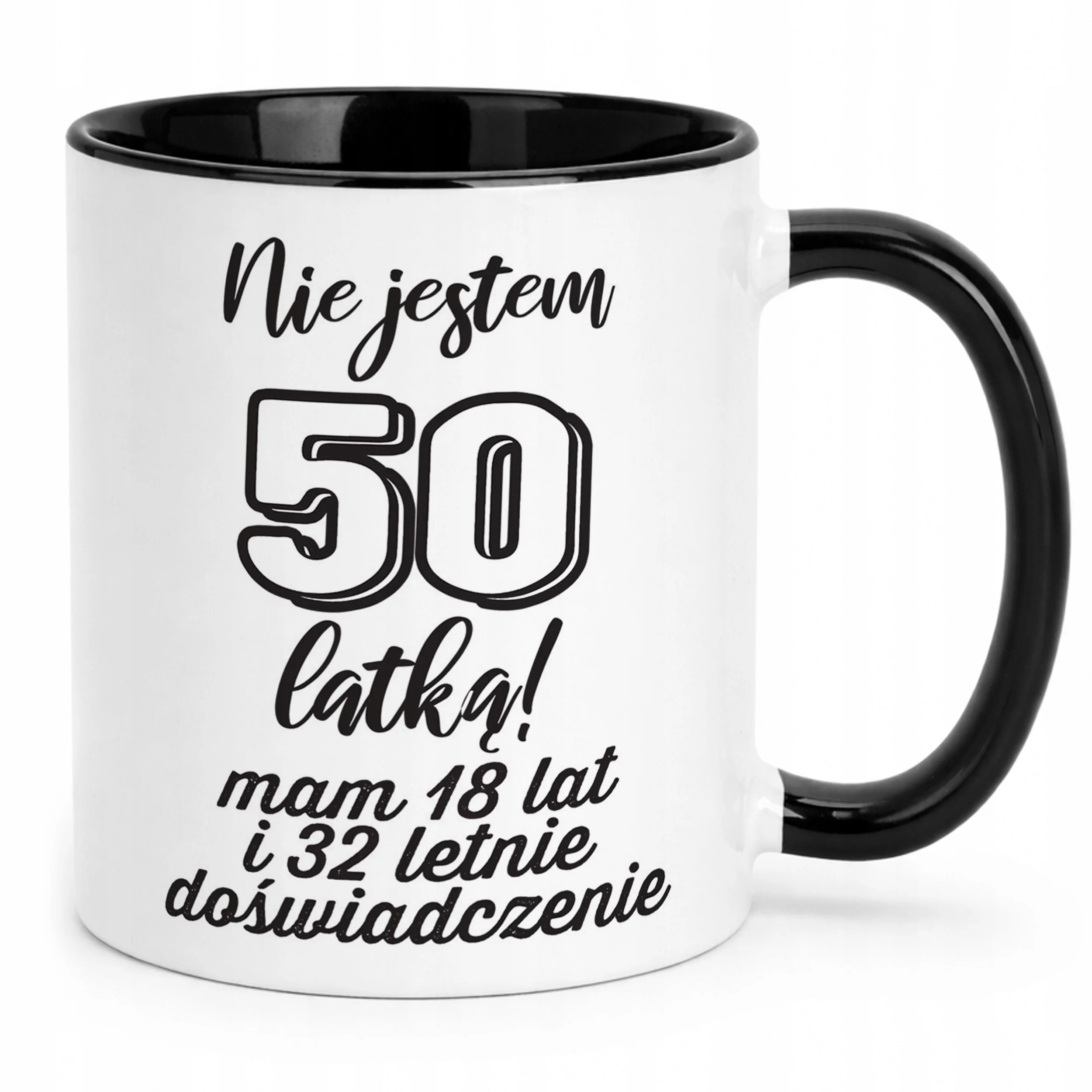 Kubek Czarny Nie Jestem 50 latką Prezent Dla Kobiety Urodziny