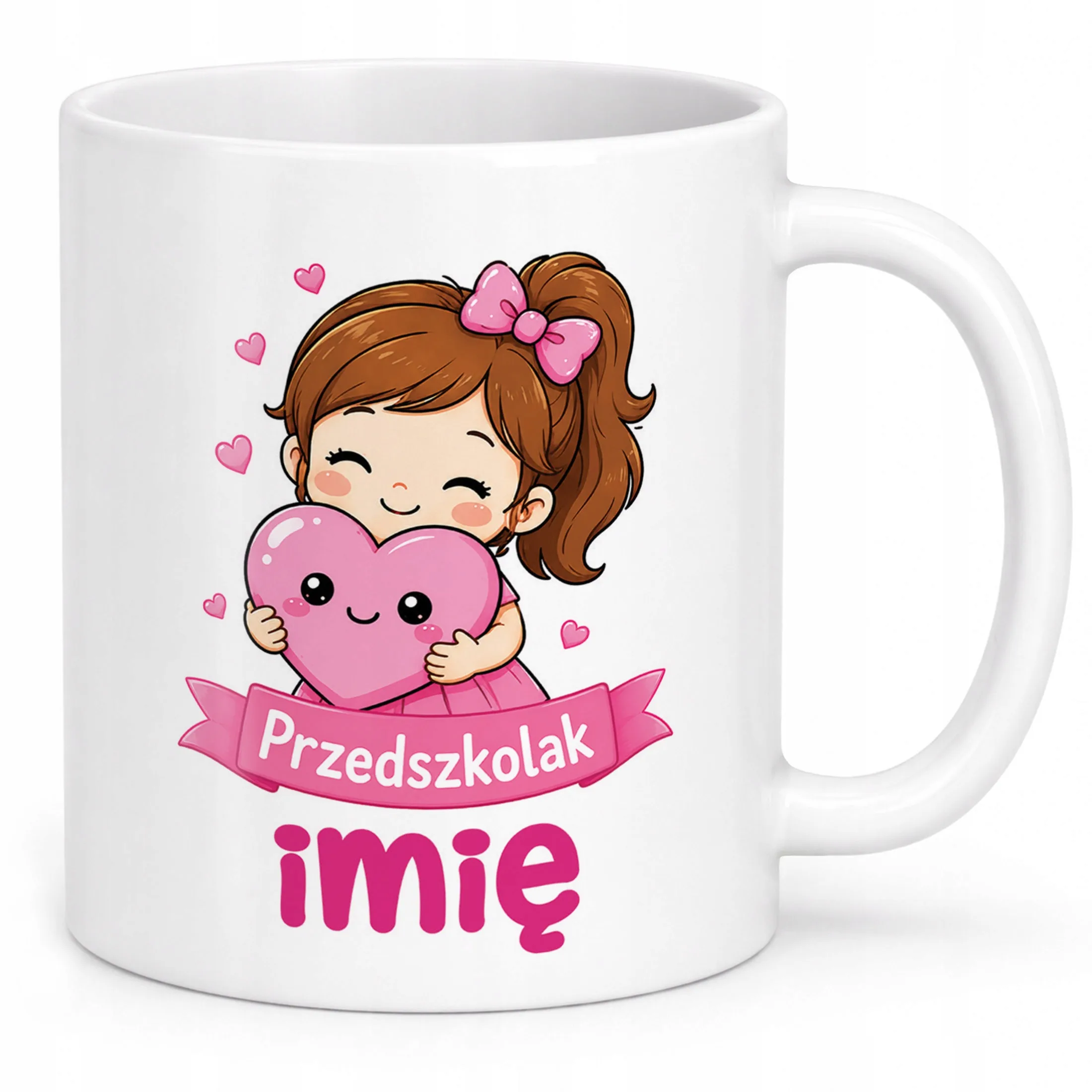 Biały Kubek z nadrukiem personalizowany Przedszkolak Szkoła Dla Dzieci