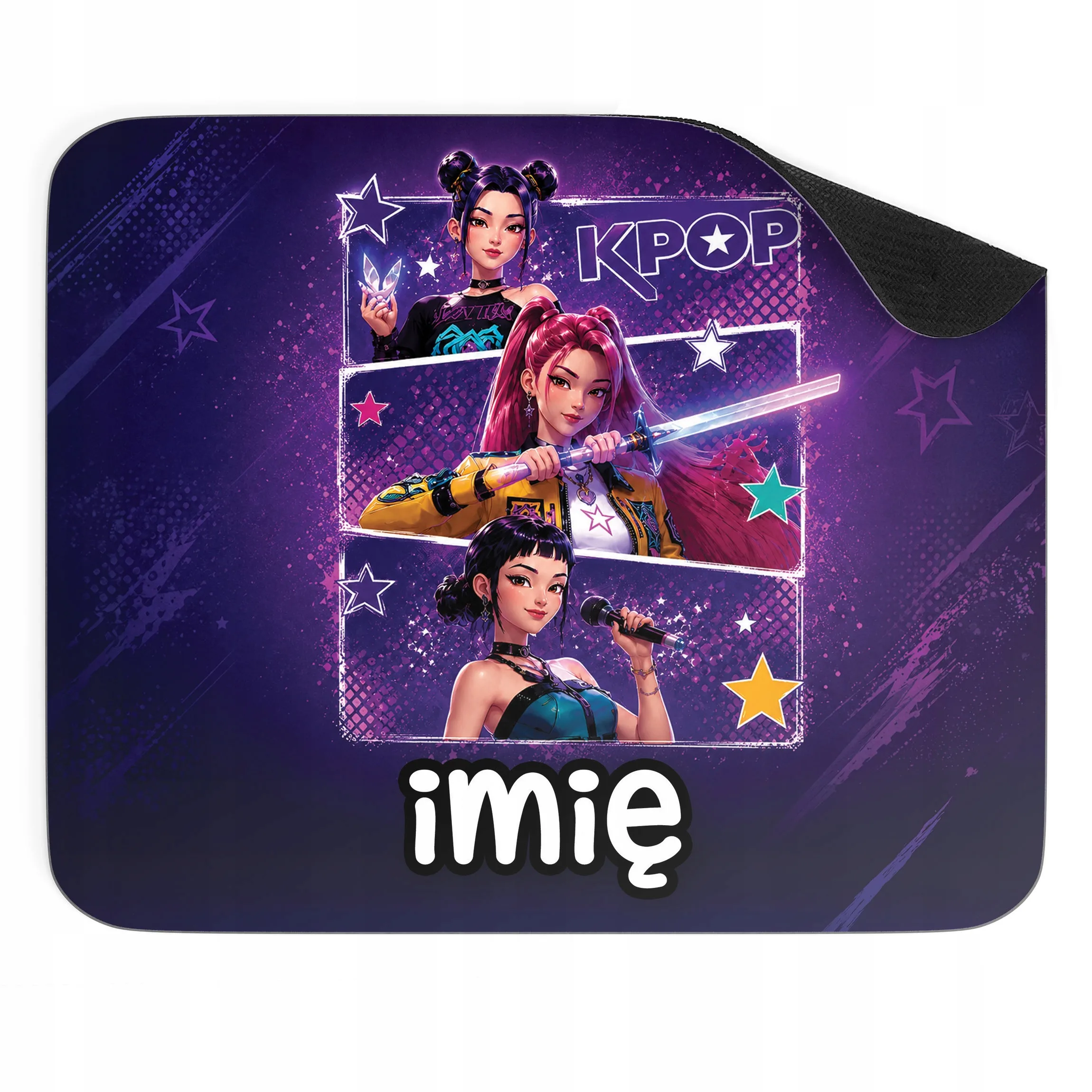 Podkładka pod mysz personalizowana z nadrukiem Łowczynie Kpop dla graczy