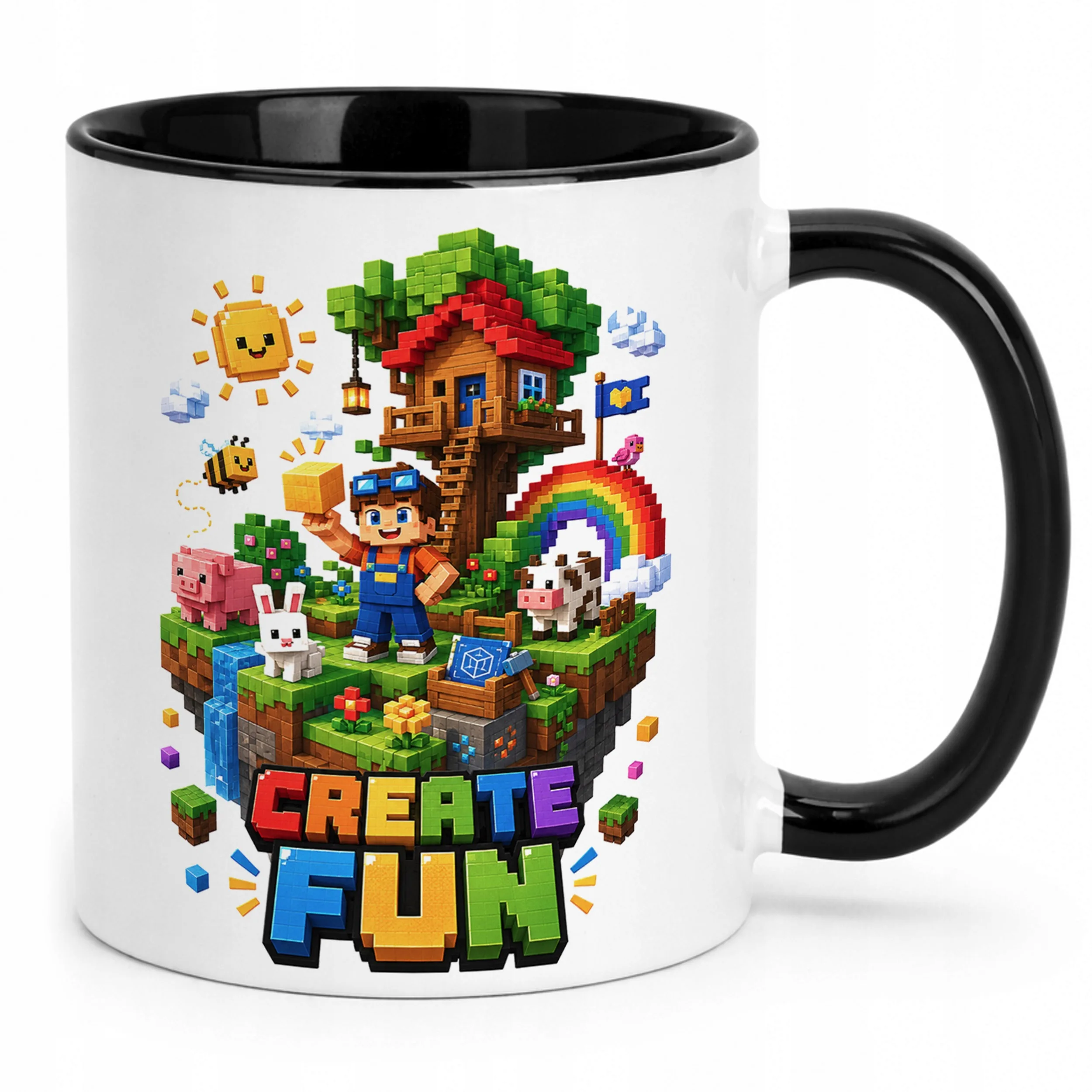 Kubek Czarny z nadrukiem PIXEL GRA Dla Dzieci Prezent Upominek