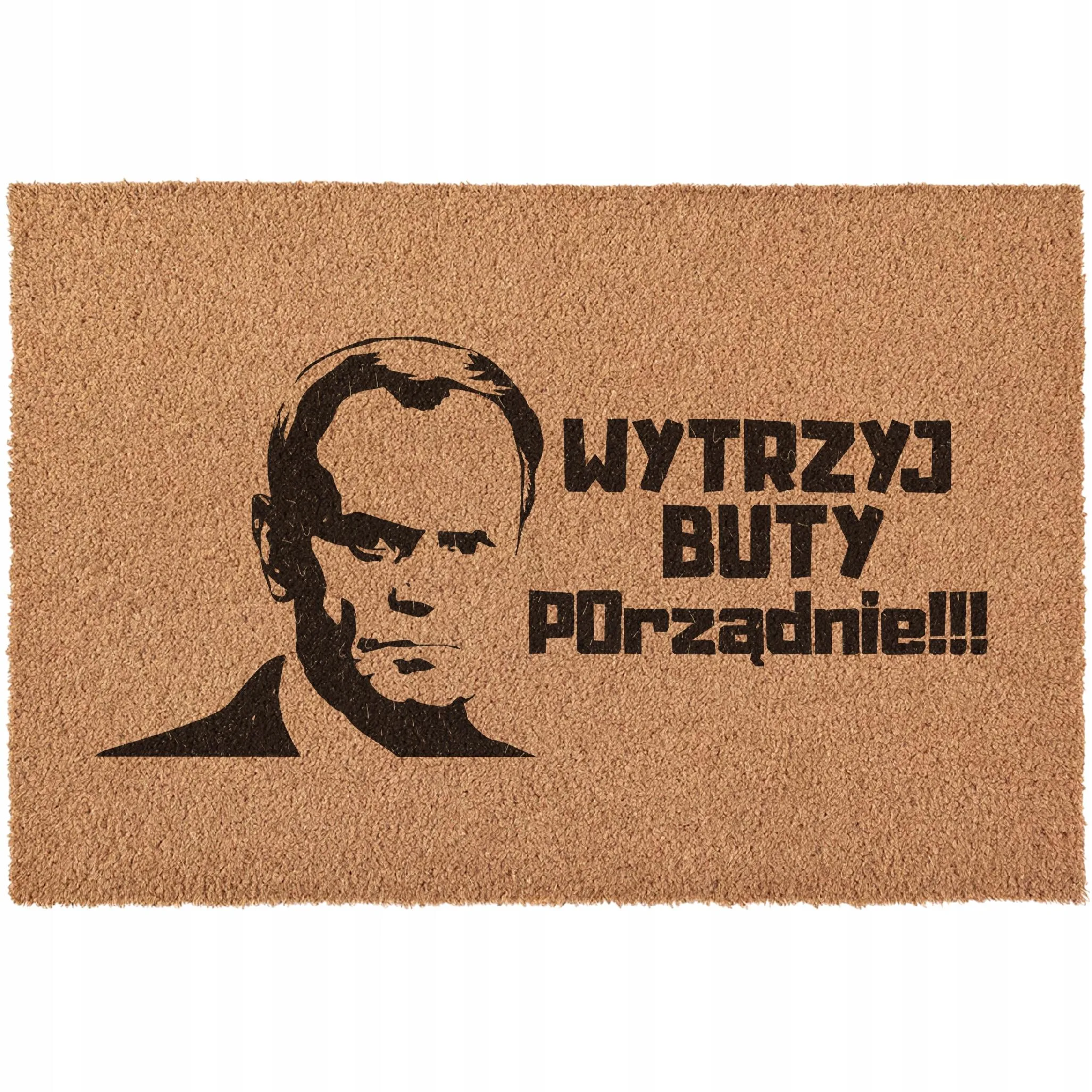 Wycieraczka Wytrzyj Buty POrządnie Anty Tusk pod drzwi kokosowa 60×40